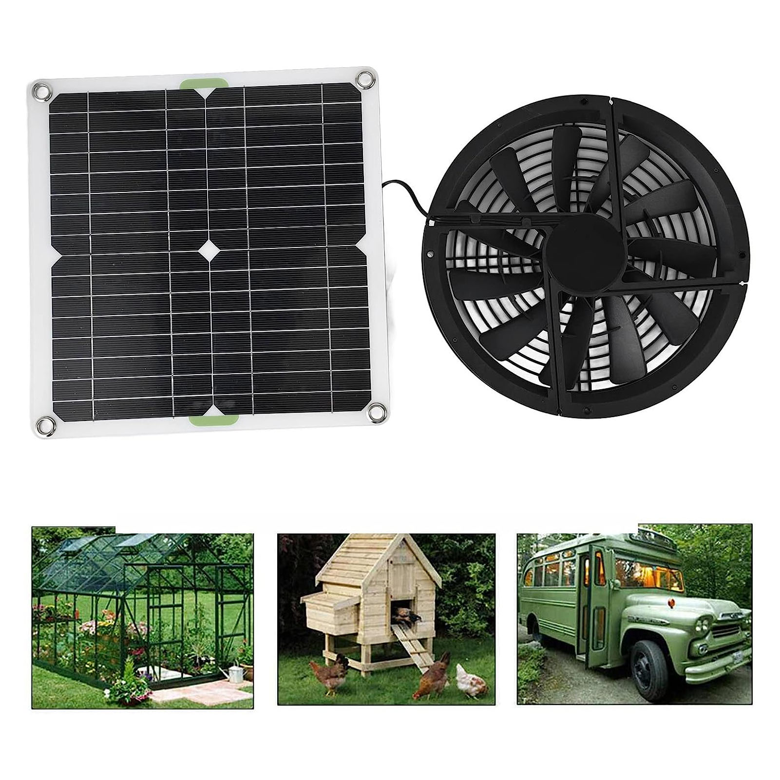 Solarventilator-set, Wasserdichter Solar-luftabsauger, Tragbarer Außenventilator, Leiser Ventilator Für Dachböden, Hühnerställe, Gewächshäuser Und Tierzwinger