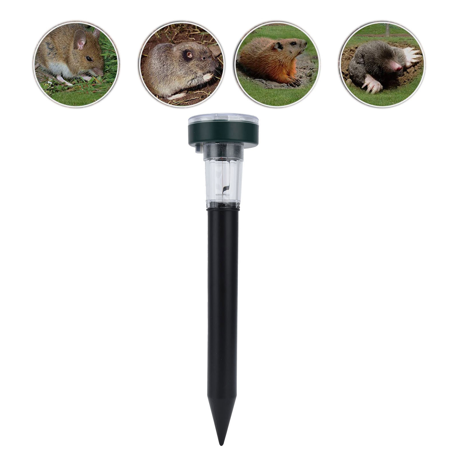 Led-nagetierabwehrgerät, Solarbetriebenes Ultraschall-led-nagetierabwehrgerät, Gartenlampe, Led-schlangenabwehrgerät, Insektenabwehrgerät, Stehlampe (2 Stück)