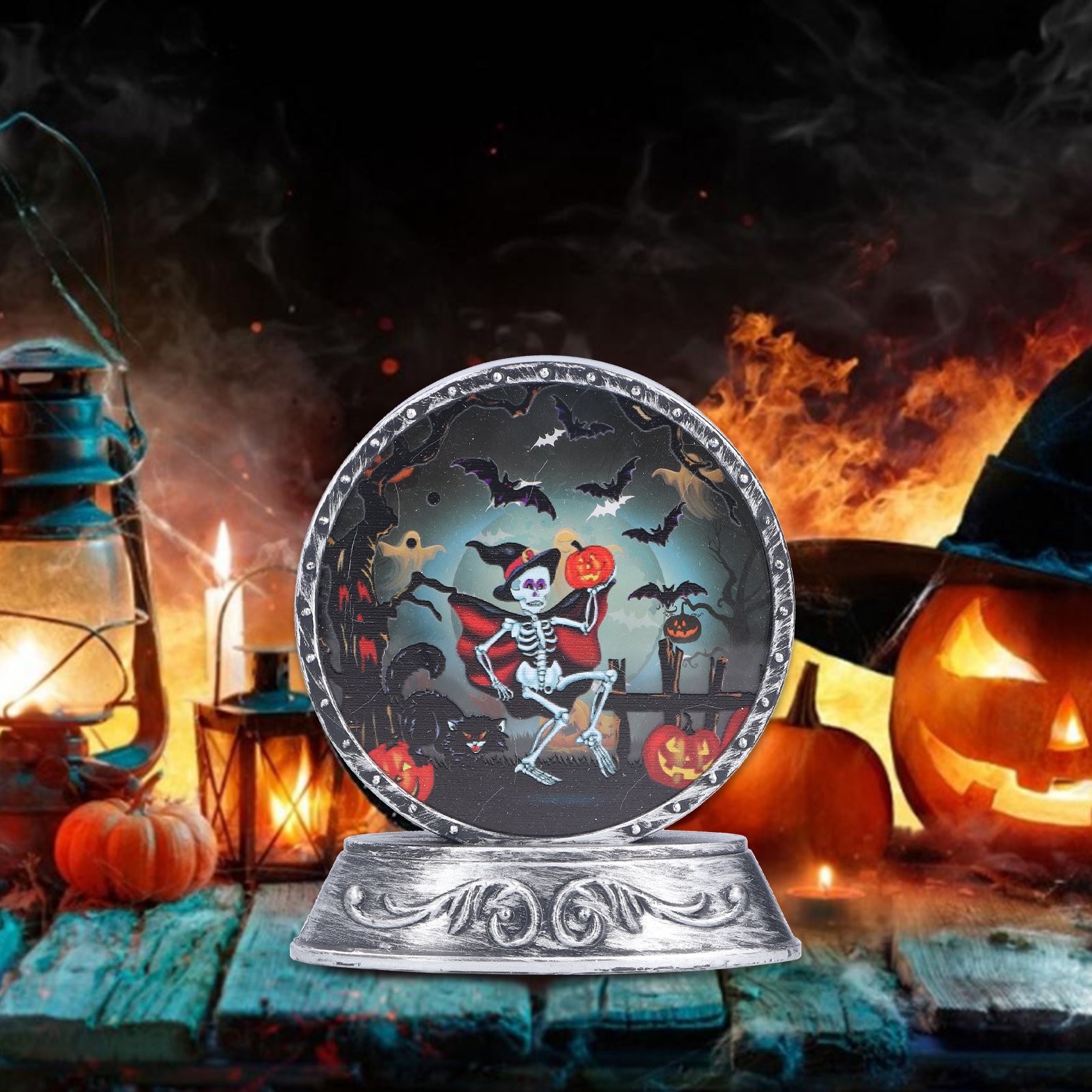 Dekorative Halloween-lampe, Halloween-kürbis-nachtlicht, Led-kürbis-tischlampe, Halloween-dekoration, Phosphoreszierende Led-lampe, Totenkopf.