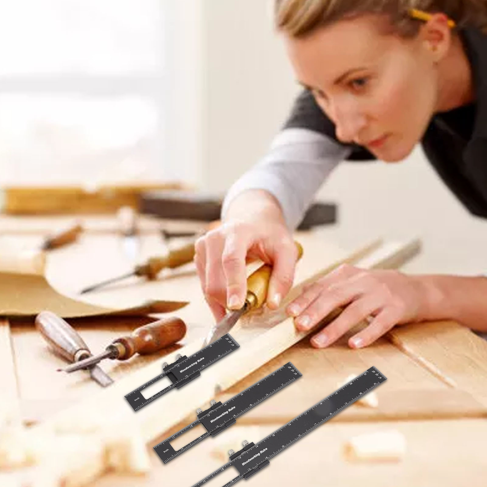 Multifunktionales Anreißlineal Für Die Holzbearbeitung, T-lineal Aus Aluminiumlegierung, Anreißwerkzeug Für Die Holzbearbeitung, Multifunktionales Messlineal, Messschieber