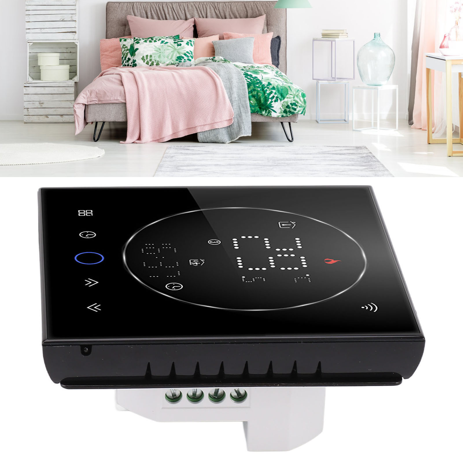 Intelligenter Wlan-sprachthermostat Mit Smart Graffiti, Intelligentes Wlan-thermostat-bedienfeld Für Zuhause, Ac95240v Schwarzwasser-heizungsregelventil