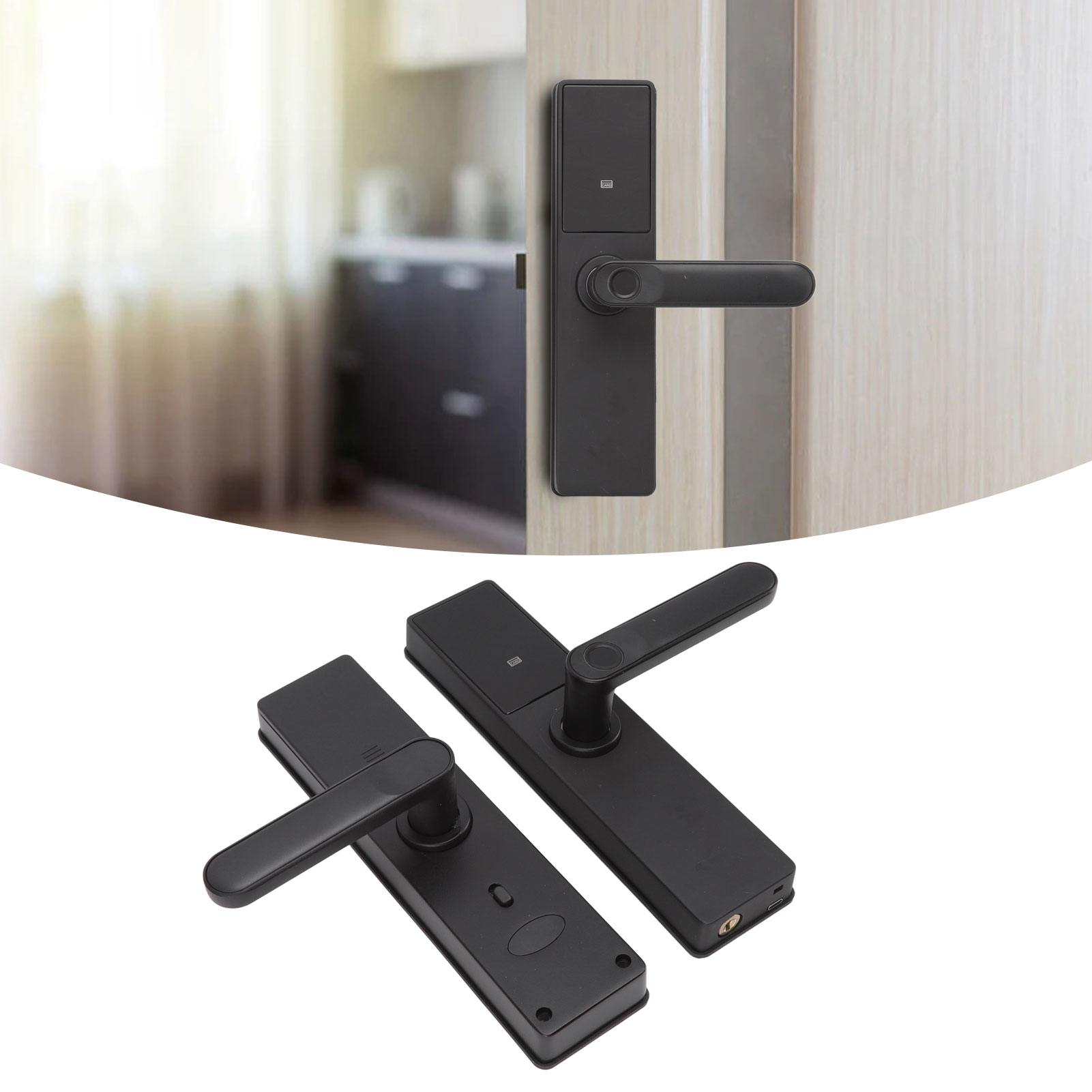 Graffiti Home 6v Smart-schloss Mit Fingerabdruck-, Passwort- Und Kartenleser-app. Wlan-kompatibel.