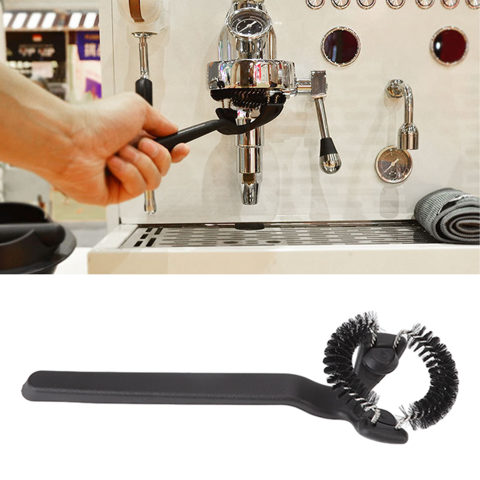 Bürste Für Italienische Espressomaschinen, Bürste Für Halbautomatische Espressomaschinen, Bürste Für Den Griff, Abnehmbare Bürste Für Den Brühkopf, 58 Mm