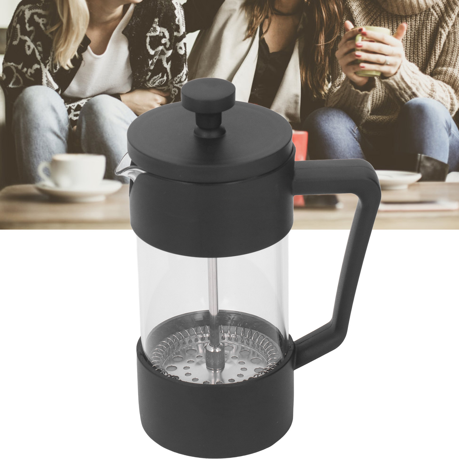 Schwarze 120mu Filterkaffeemaschine, French Press, Milchaufschäumer, 350 Ml