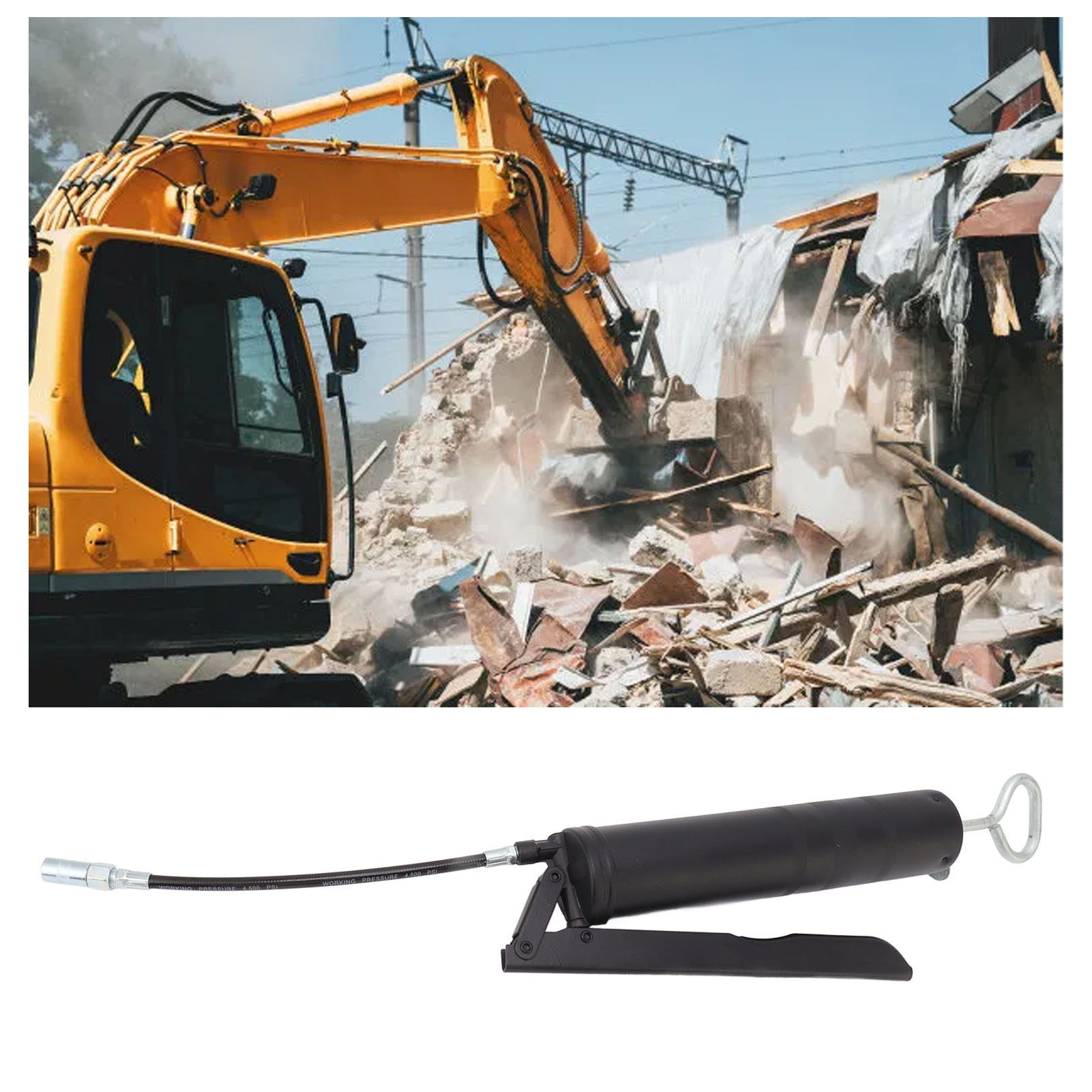 400-cm³-fettpresse Für Lkw, Bagger, Mähdrescher, Manuelle Hochdruck-selbstansaug-fettpresse Für Einfach-/doppeldruck (schwarz)