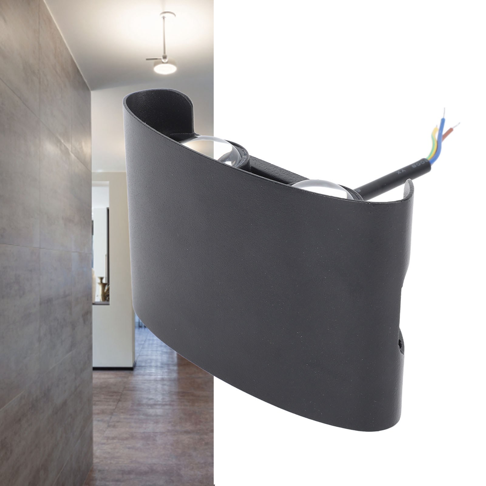 Außenwandleuchte Mit Ober- Und Unterbeleuchtung, Minimalistische Led-außenbeleuchtung, Wasserdichte Doppelkopf-hofwandleuchte.