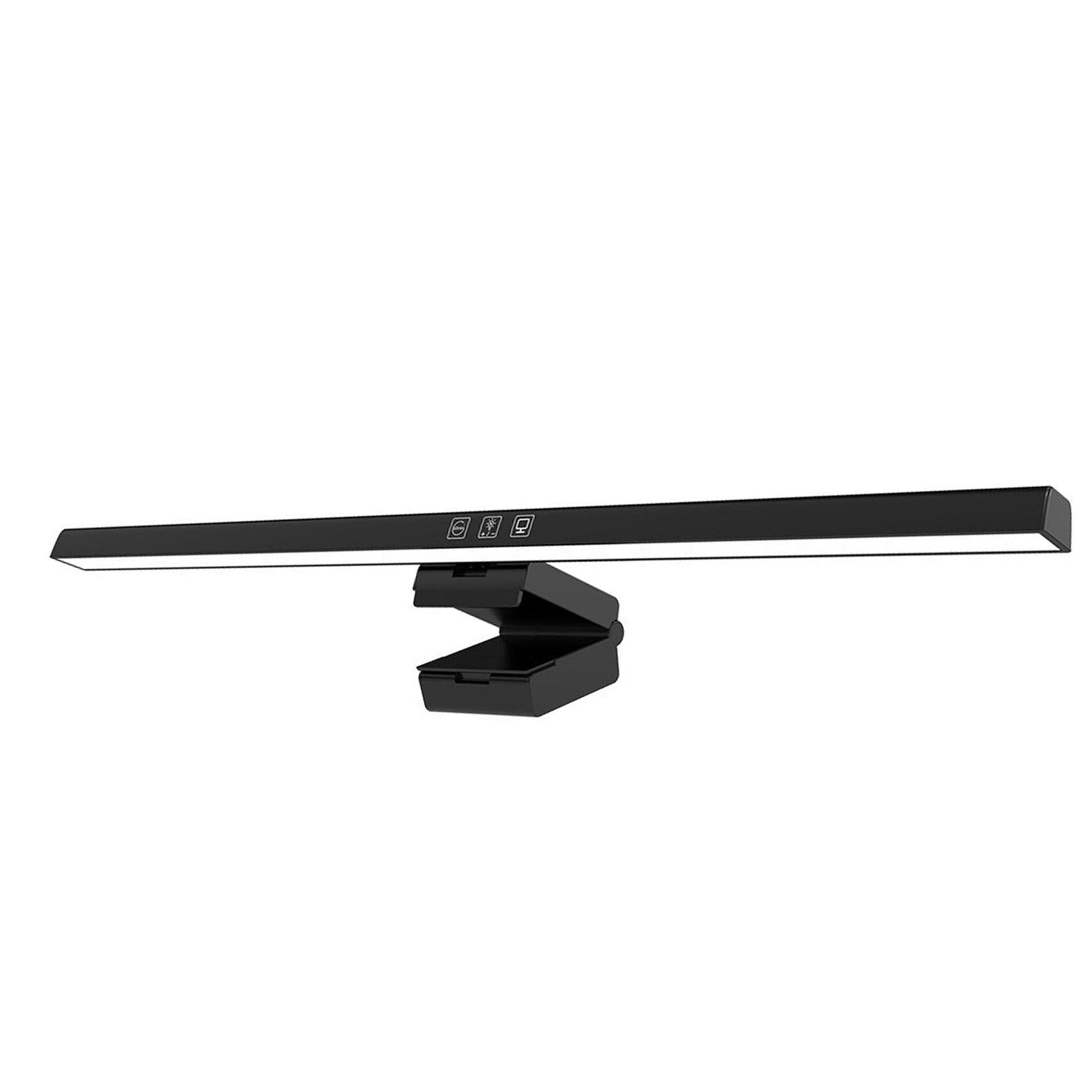 Asymmetrische, Dimmbare Led-schreibtischlampe, Blaulichtfilter Und Augenschutz, Computerlampe, Hängelampe Für Computerbildschirm, Schwarz.