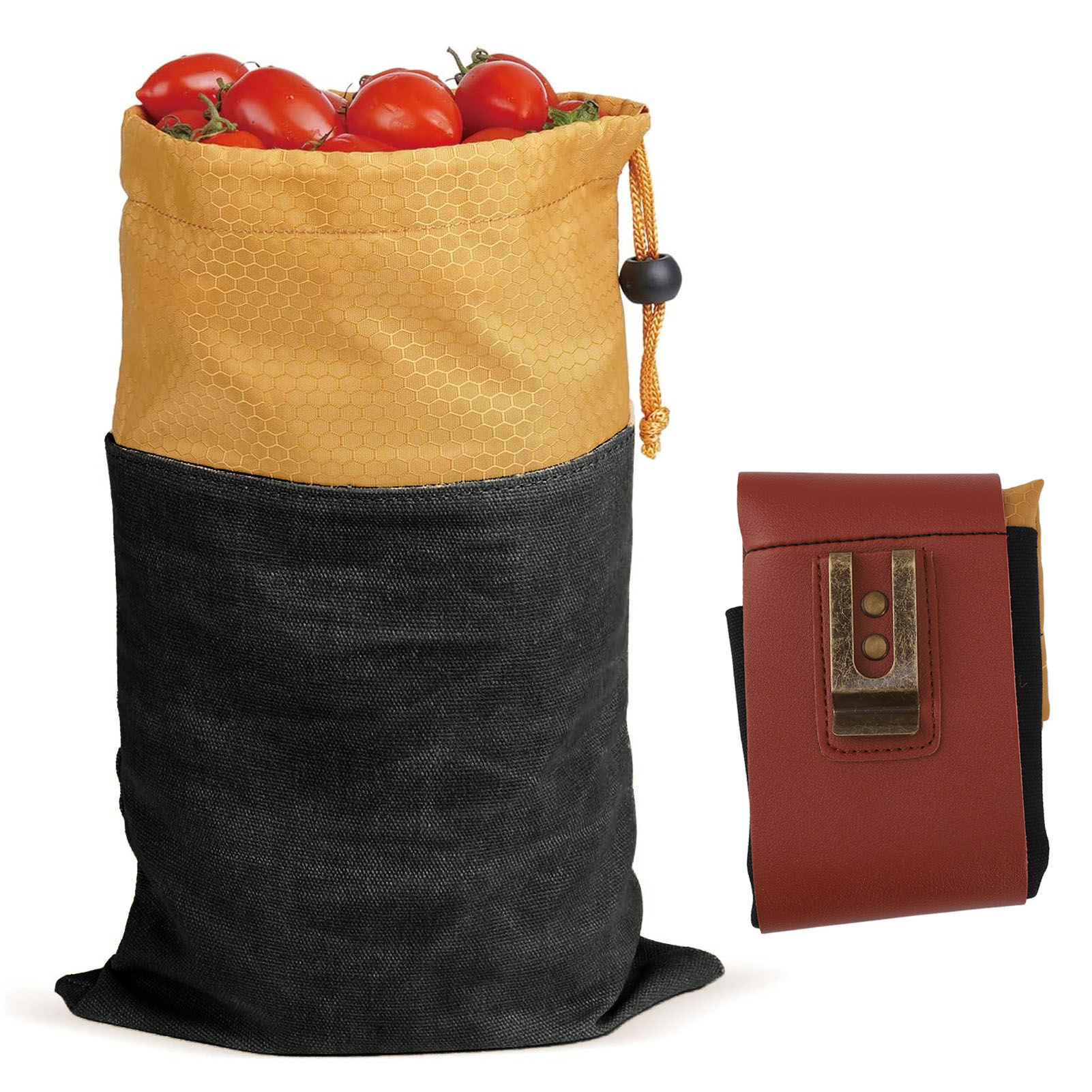 Gartenpflückbeutel Mit Großem Fassungsvermögen, Tragbarer Obstbeutel Zum Umhängen, Aufbewahrungsbeutel Für Obst Und Gemüse, Schwarz.