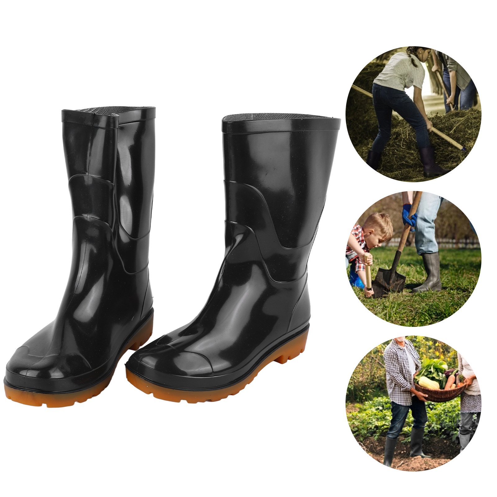 Hohe Herren-regenstiefel, Gummistiefel, Arbeitsschuhe, Rutschfeste Wasserschuhe, Warme Überschuhe Für Die Autowäsche, Gummischuhe, Wasserstiefel