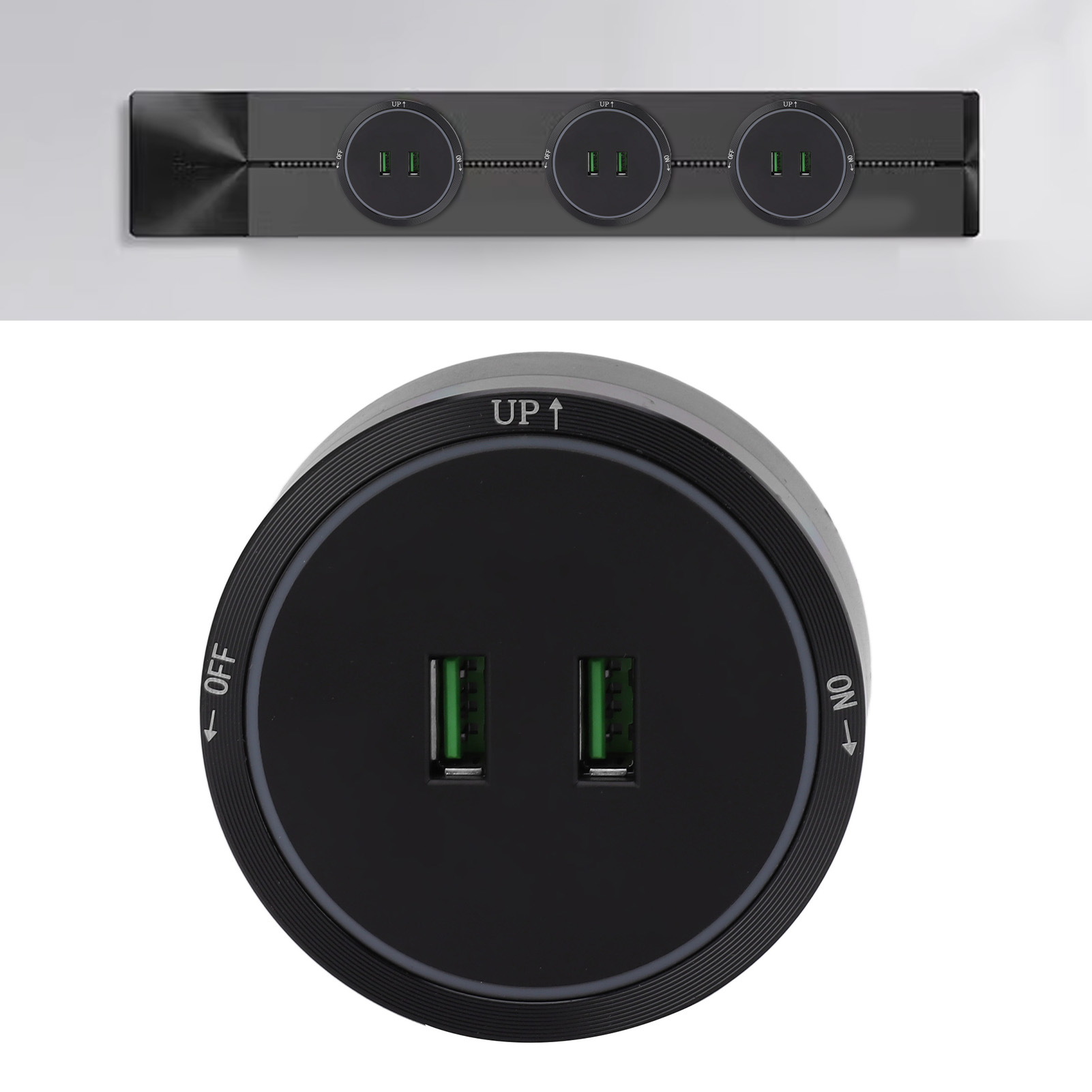 Tragbare Haushaltssteckdose, Aufputzmontage, Usb-schiebebuchse, Für Sideboards, 180–250 V