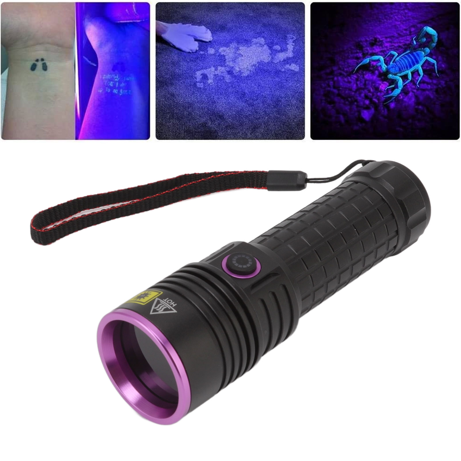 Wiederaufladbare 365nm Uv-led-schwarzlicht-taschenlampe Zum Aushärten Von Harz, Zur Erkennung Von Falschgeld Und Zum Aufspüren Von Skorpionen Und Haustierurin.