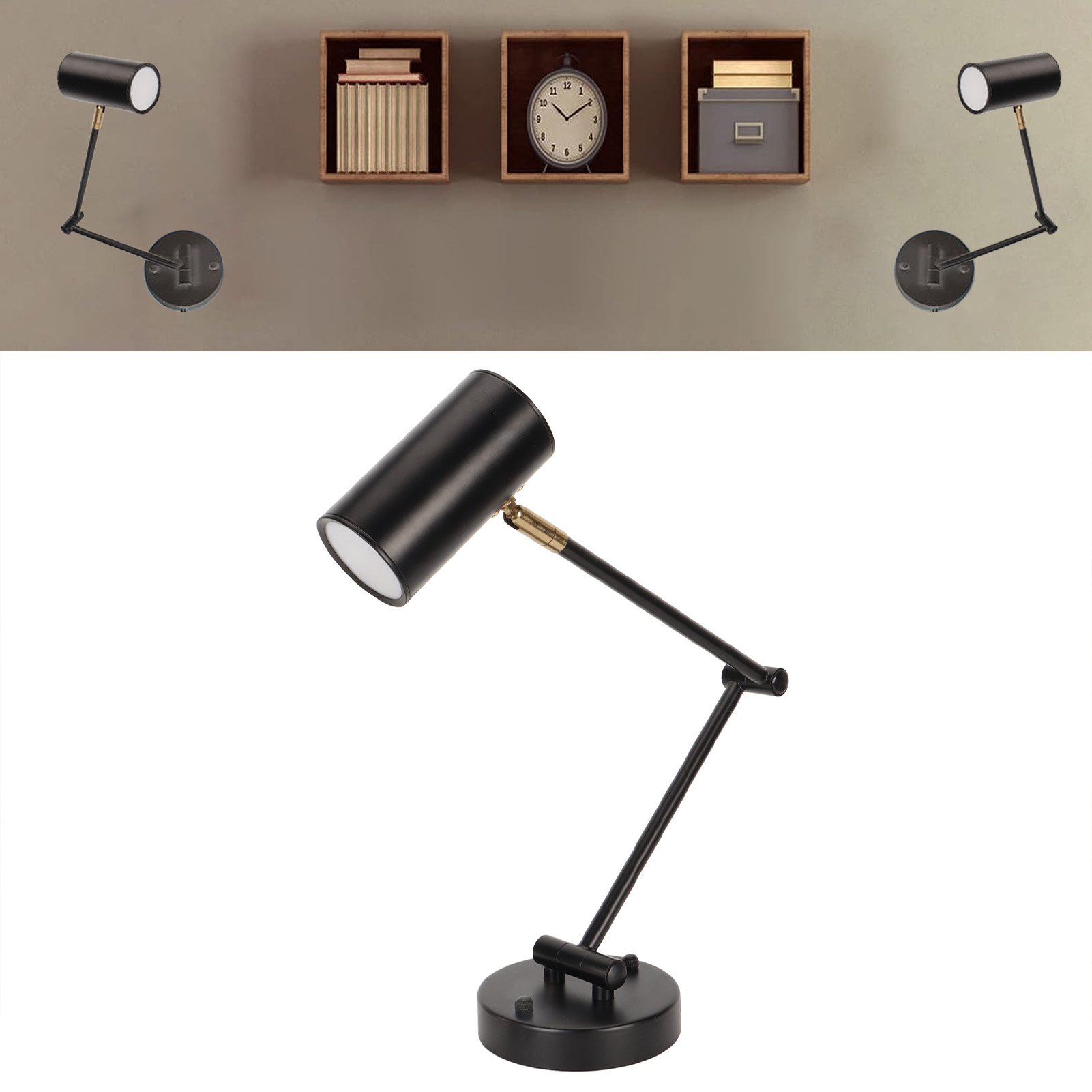 Gelenkarm-wandleuchte Für Schlaf- Und Wohnzimmer, Moderne Wandleseleuchte Im Nordischen Stil, Drehbare Metalllampe, Dekorative Innenbeleuchtung, Schwarz.