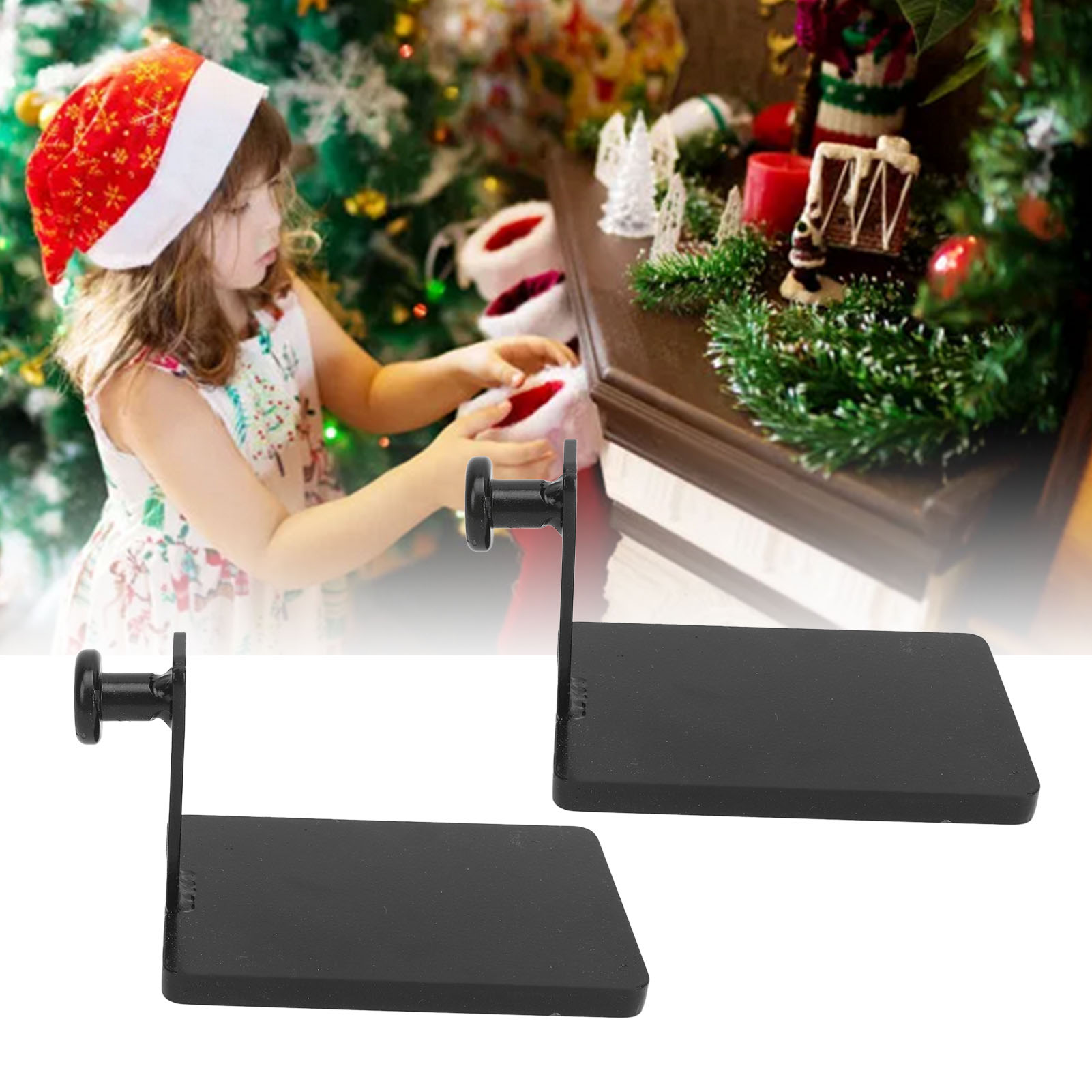 Robuster Kaminsims Mit 4 Haken Für Weihnachtsstrümpfe Und Schutzpolsterung Für Kamin, Treppe Und Weihnachtsdekoration.