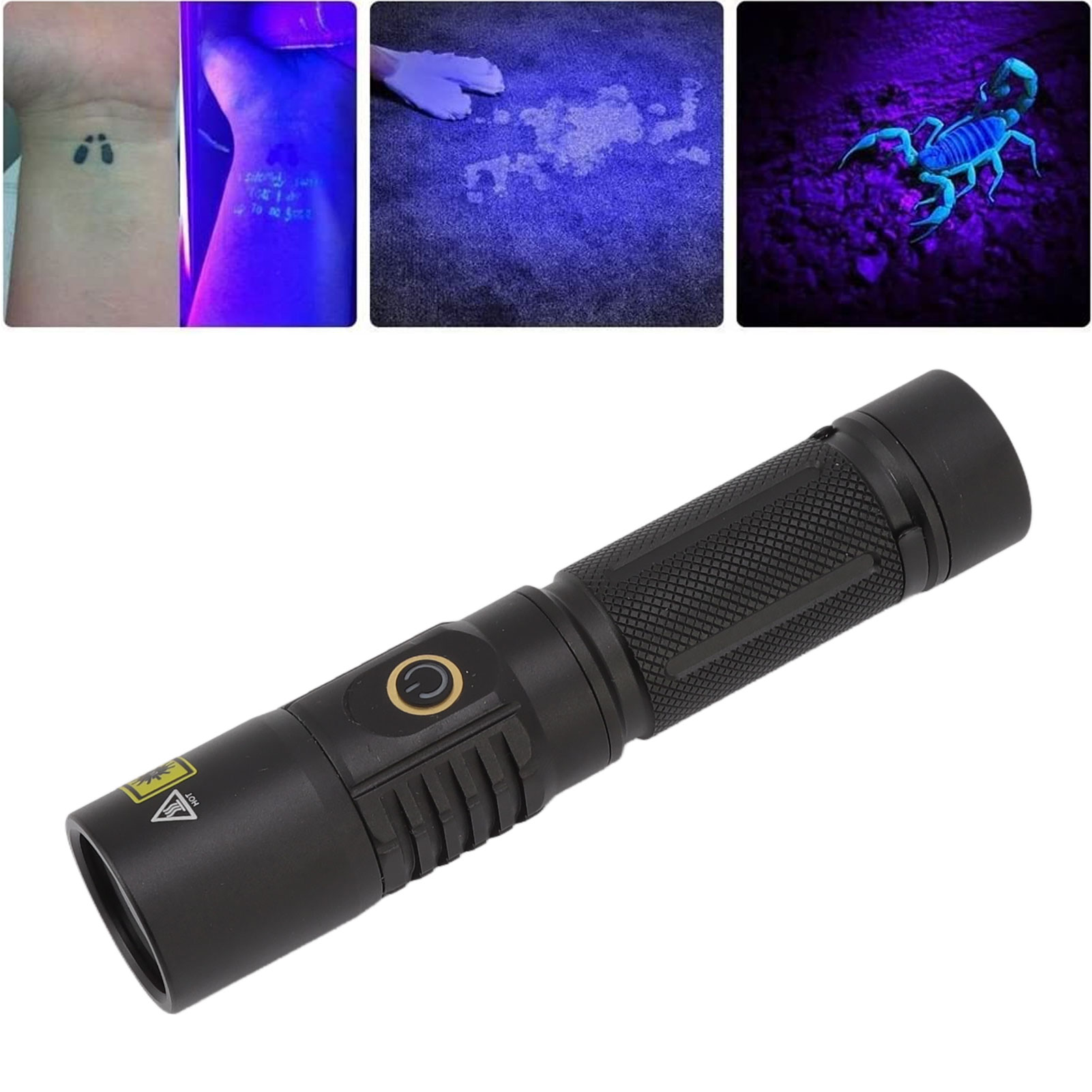 Tragbare 365nm Uv-taschenlampe Mit Led-lichtquelle Zum Aufspüren Von Haustierurin Und In Mineralharz Eingetrockneten Skorpionen.