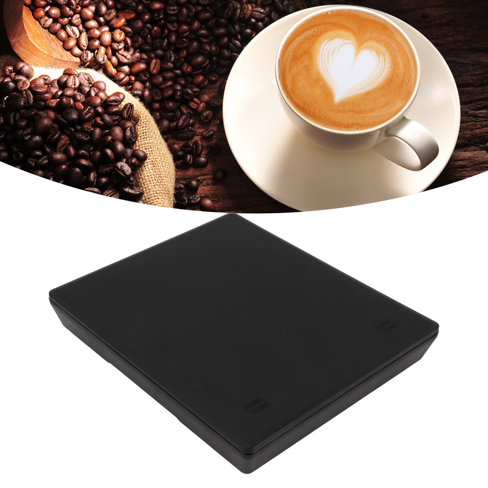 Mini-kaffeewaage Mit Verdecktem Led-display, Usb-c-schnittstelle, Wiederaufladbar, Timer, Ideal Für Filterkaffee, Hitzebeständig Bis 135 °c, Haushaltsküchenwaage, Genauigkeit 3 Kg/0,1 G, Touchscreen.
