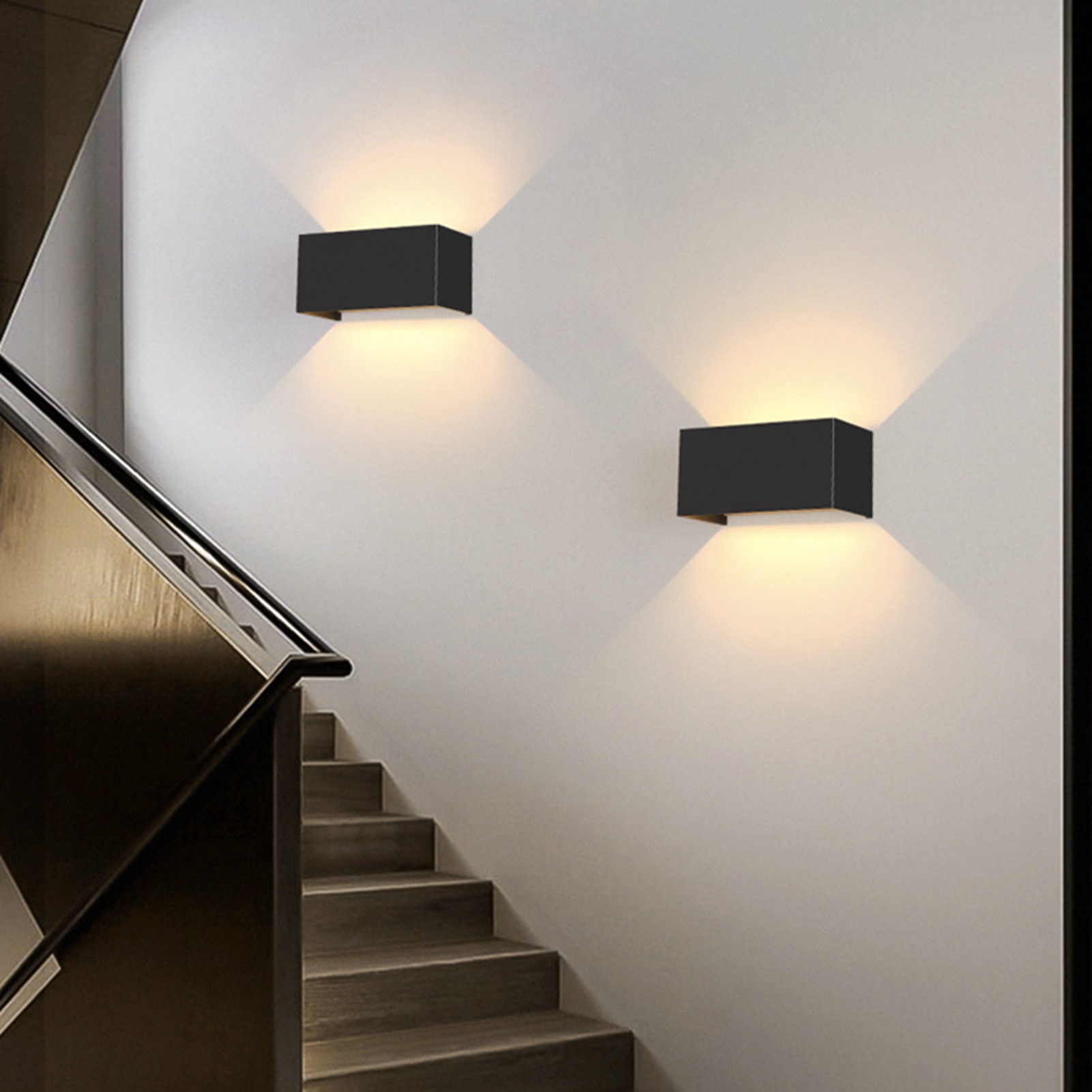 Außenwandleuchte, Wasserdicht, Modernes Minimalistisches Design, Ultrahelle Led, Dimmbar, Doppelkopf, Geeignet Für Wohnzimmer, Treppenhäuser, Flure, Balkone.
