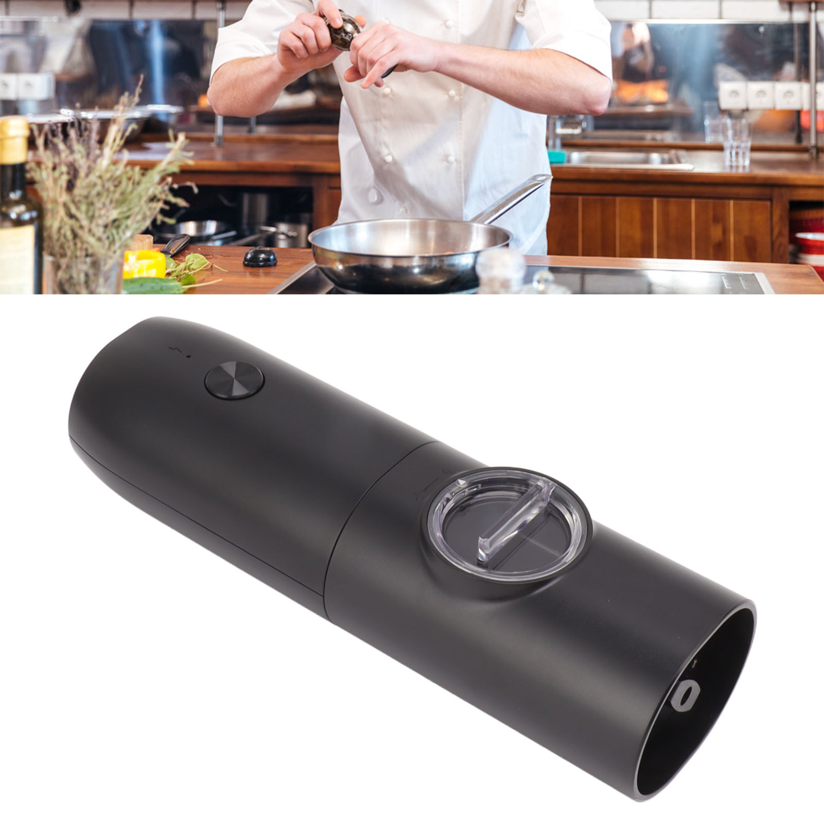 Wiederaufladbare Schwarze Pfeffermühle Über Usb Zum Frischen Mahlen Von Sichuanpfefferkörnern, Rosa Meersalz Und Anderen Zutaten In Elektrischen Küchenmühlenflaschen.
