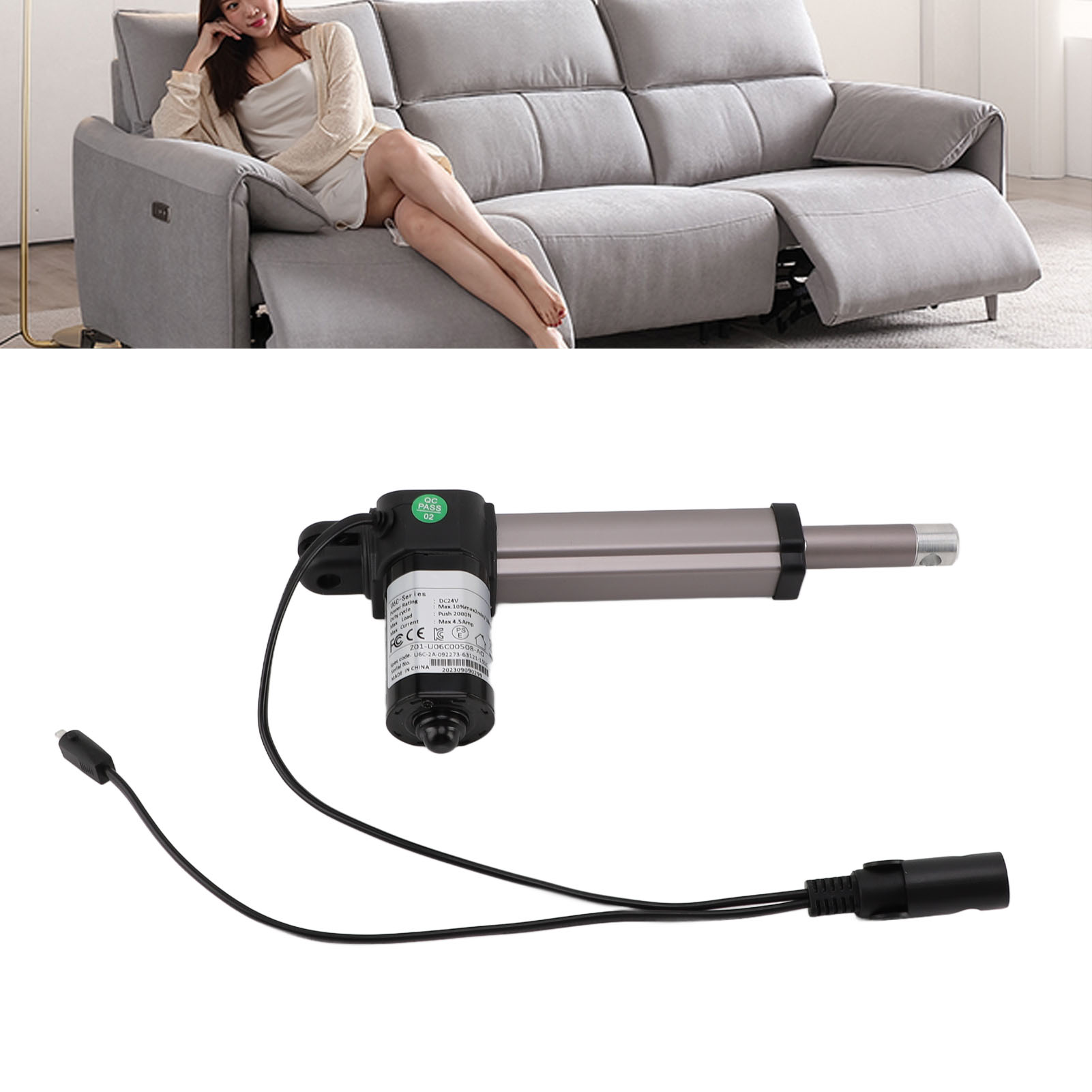 Elektrischer Linearantrieb, Schubstangenmotor Für Elektrische Sofas, 92 Mm Hub, Gleichstrommotor, Elektrische Schubstange, Teleskopstange, Hubschubstange, 24 V