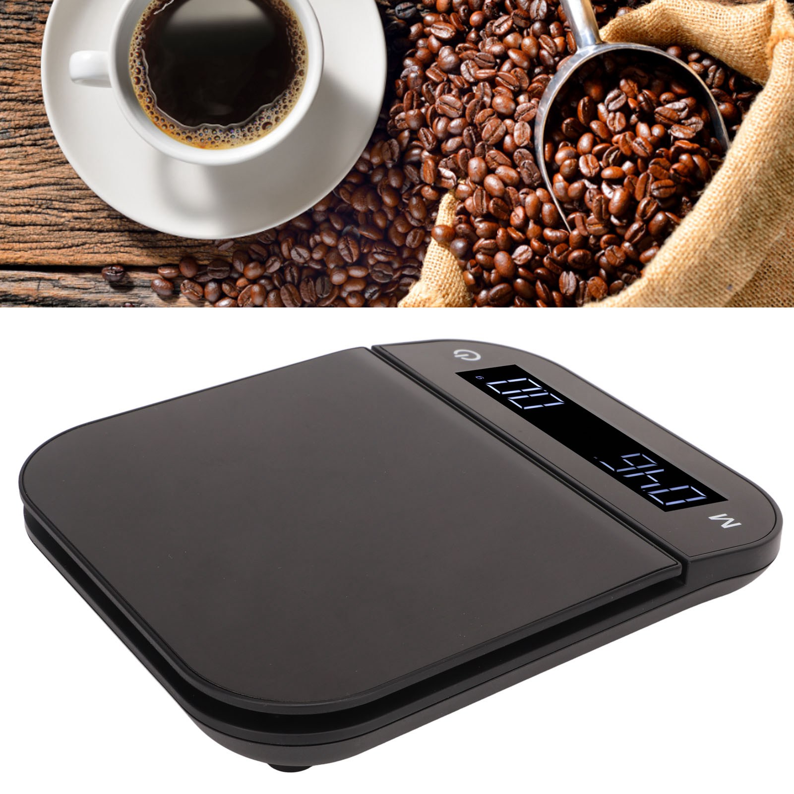 Kaffeeröstwaage, Wasserdichte Oberfläche, Manueller/automatischer Timer, Filterkaffeewaage, 5 Kg/0,1 G (englische Version)