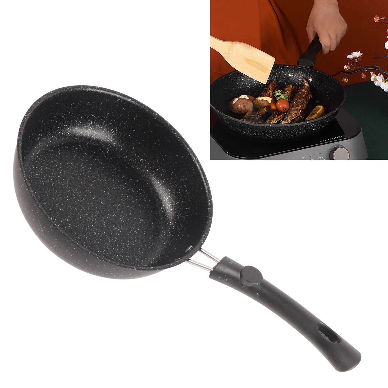 Maifan Antihaft-steinpfanne, Eierpfanne, Für Den Hausgebrauch, Raucharme Steakpfanne, Flacher Antihaftboden, Induktionsgeeignet, 20 Cm