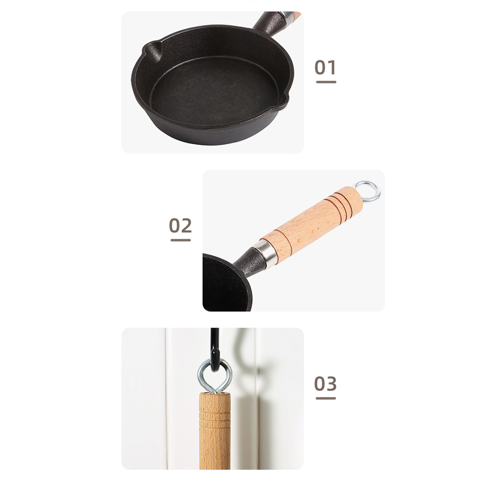 Mini-gusseisenpfanne Zum Braten Von Eiern, Ein Ideales Werkzeug Zum Erhitzen Und Ausgießen Eines Schusses Öl, Und Antihaftbeschichtet.