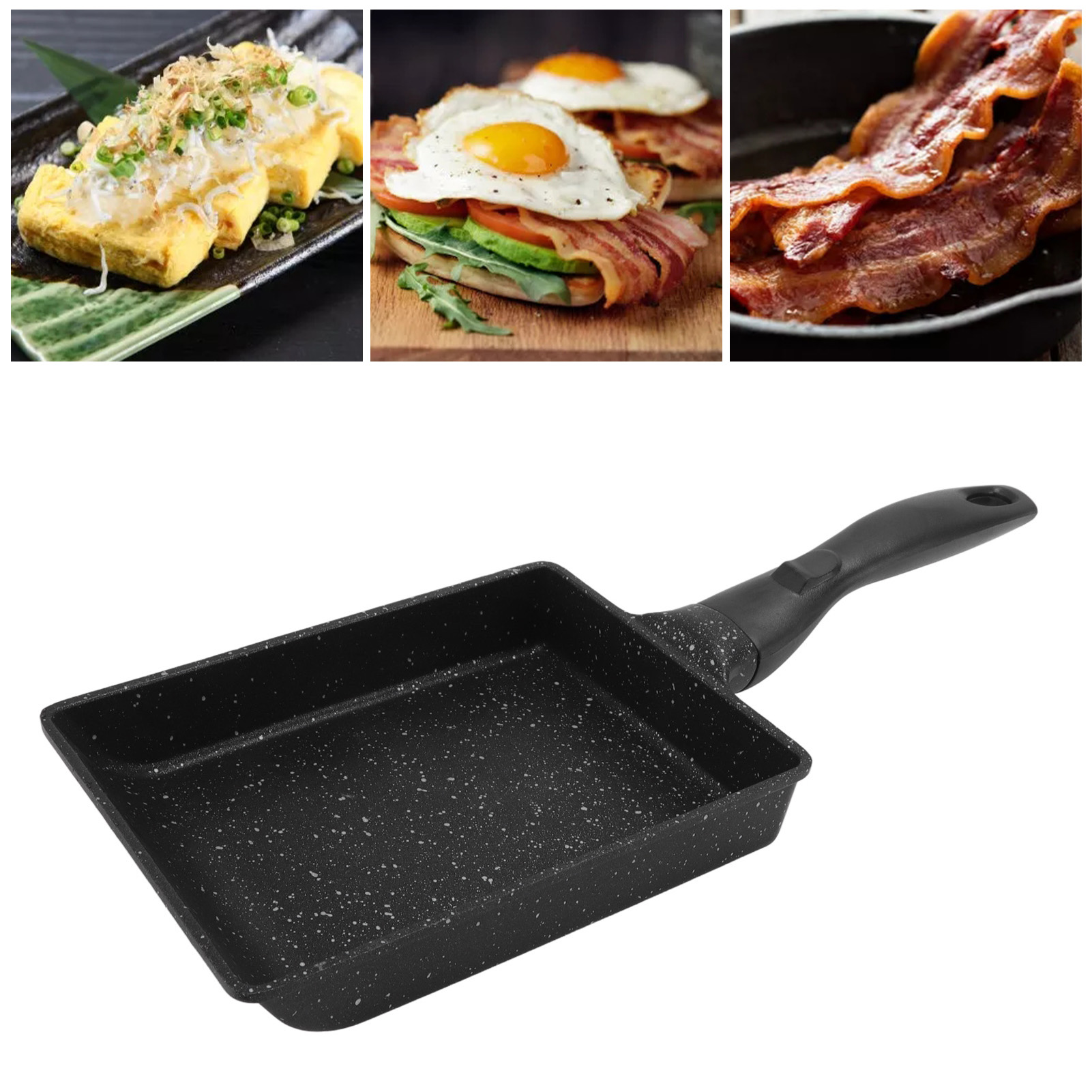 Dicke, Quadratische Tamagoyaki-pfanne Mit Flachem Boden Und Antihaftbeschichtung, Multifunktionale Pfanne Zum Kochen Von Steaks Und Frühlingsrollen.