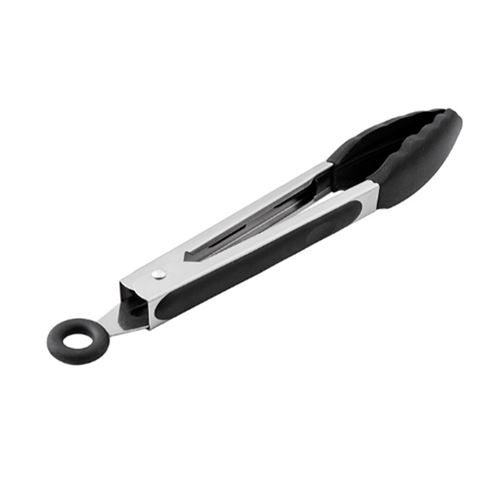 23 Cm Lange Schwarze Silikon-lebensmittelzange, Küchenzange, Grillzange, Steakzange