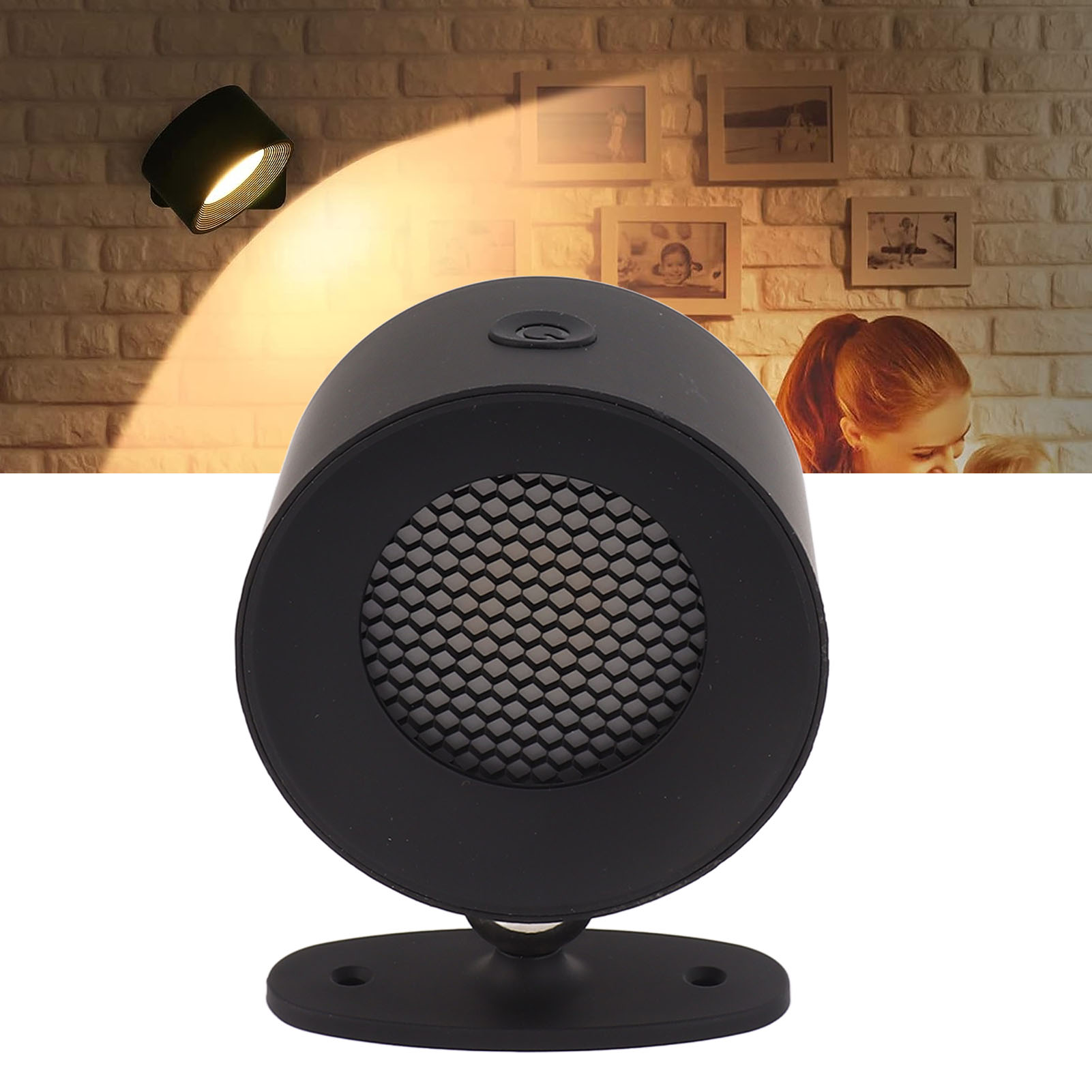 Led-wandleuchte, Betrieben Mit Wiederaufladbarem Akku, 3 Farbtemperaturen + Rgb, Um 360° Drehbare Magnetkugel, Touch- Und Fernbedienungssteuerung, Kabellose Wandleuchte Zum Lesen Am Bett.