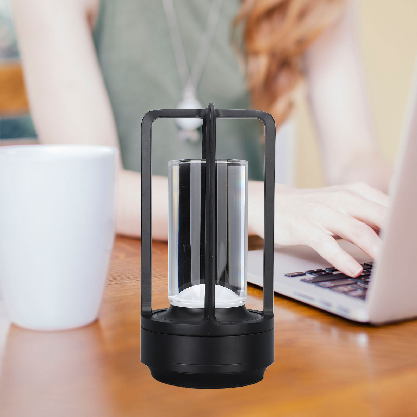 Tragbare Kabellose Touch-led-schreibtischlampe Mit 16 Farbtemperaturen, Rgb-dimmung, Fernbedienung, Wiederaufladbar, Nachttischlampe, Möbellampe, Esstischlampe, Schwarz.
