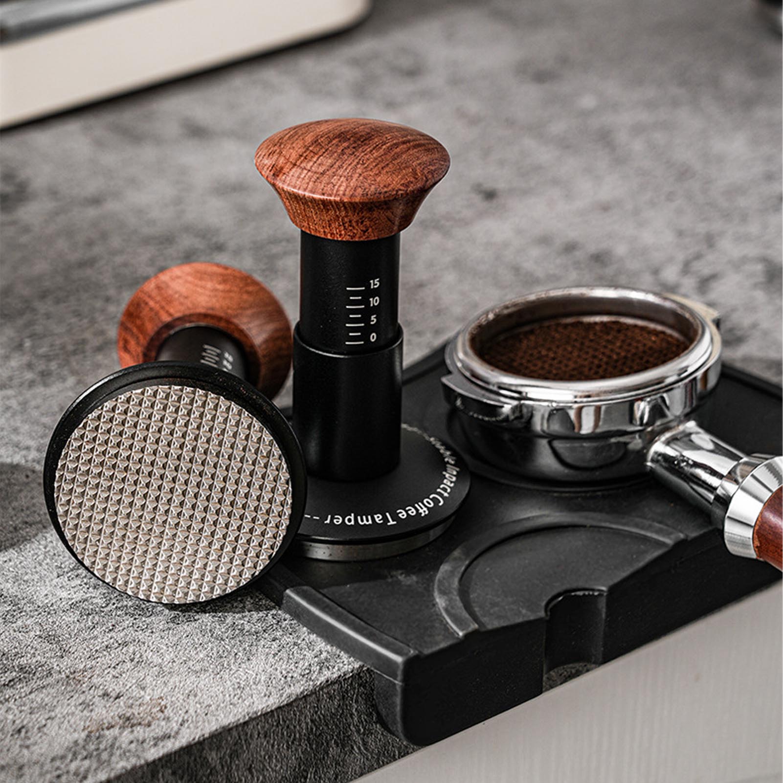 Kaffeetamper Mit Geprägtem Boden, Espressofilterhalter, Tamper Mit Konstanter Kraft Und Abgestufter Feder, 51 Mm