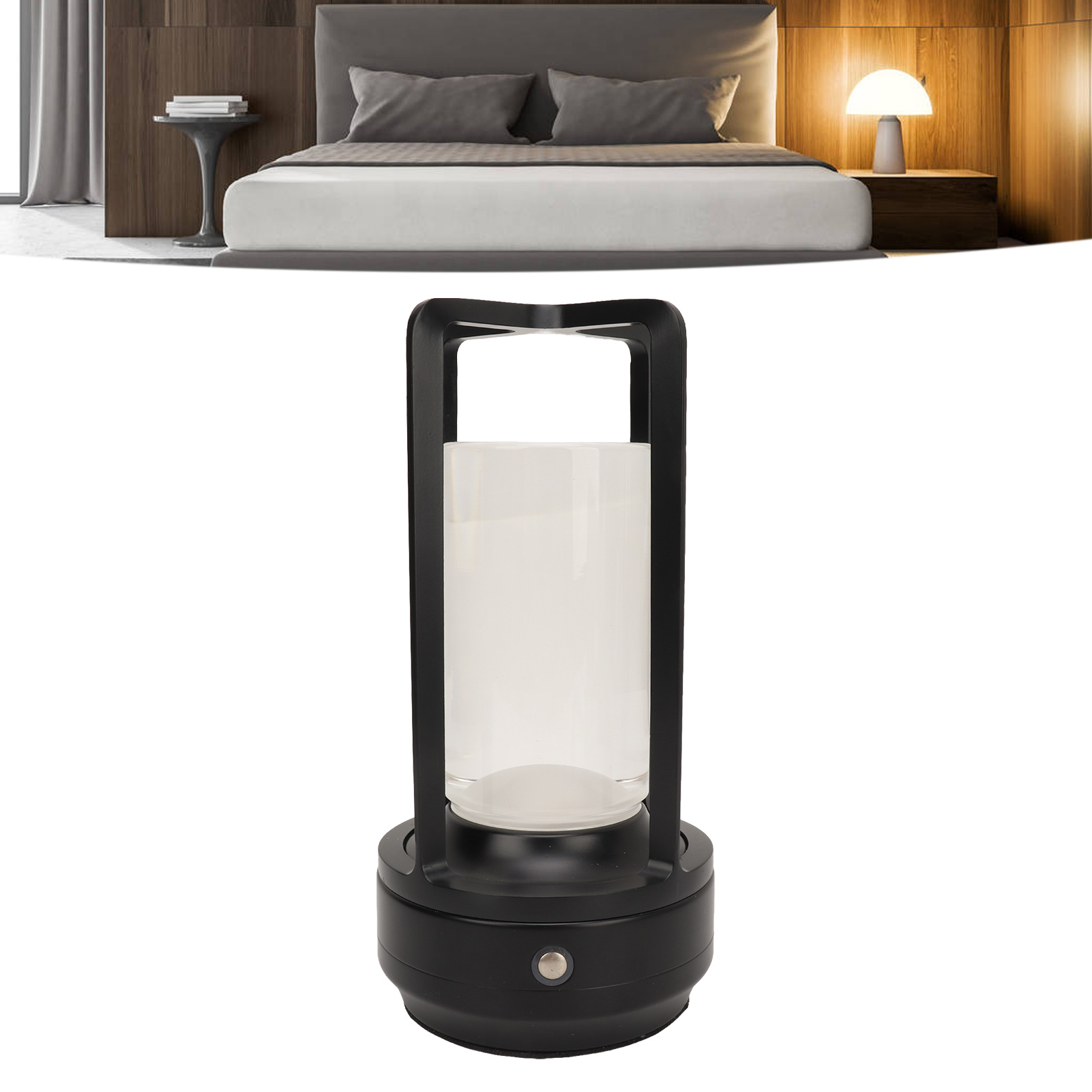 Tragbare Kabellose Led-schreibtischlampe Mit Touch-funktion, 3 Farbtemperaturen, Stufenloser Helligkeitsregelung, Wiederaufladbar, Als Nachttischlampe, Möbellampe Oder Esstischlampe Geeignet, Schwarz.