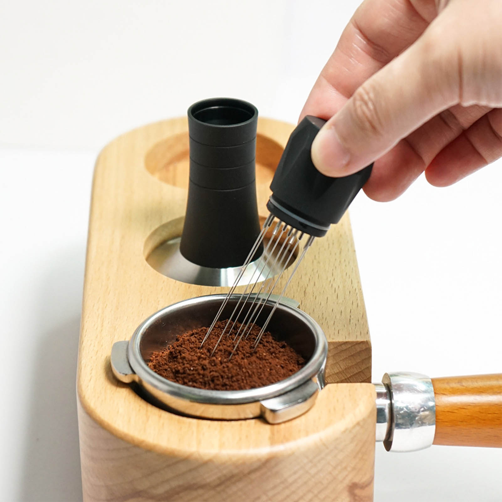 Schwarzer Kaffeetamper, Pulverspender, Pulverspender Für Espressomaschinen, 58 Mm Tamper.