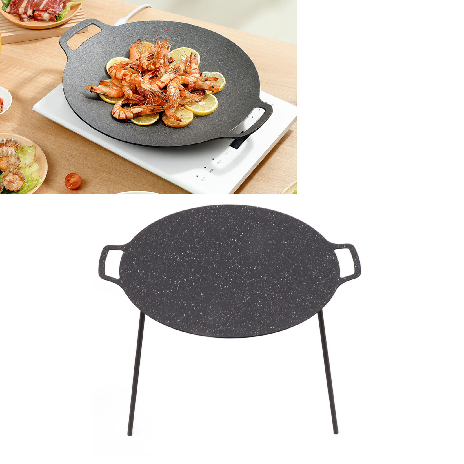 30 Cm Hohe, Antihaftbeschichtete Koreanische Grillpfanne, Tragbarer Grill, Grillpfanne Für Den Außenbereich, 36 Cm