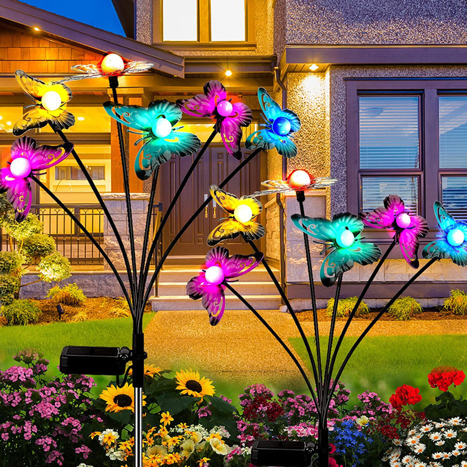 Bionische Solar-gartenleuchte, Dekorative Led-schmetterlingslampe Aus Schmiedeeisen, Wasserdichte Außenleuchte Für Den Garten, Gartenbeleuchtung