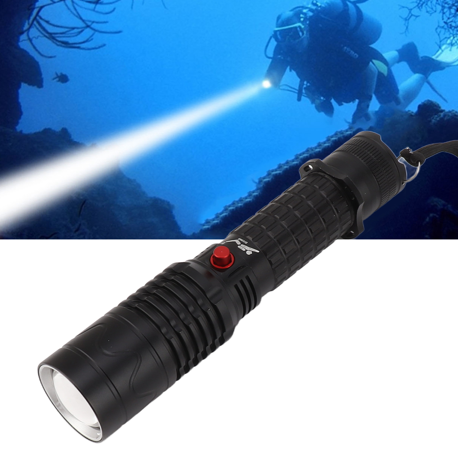5000 Lumen Taucherlampe, Led-schnorchellampe, 3 Modi, Ipx8 Wasserdicht, Tauchsicherheitslampe