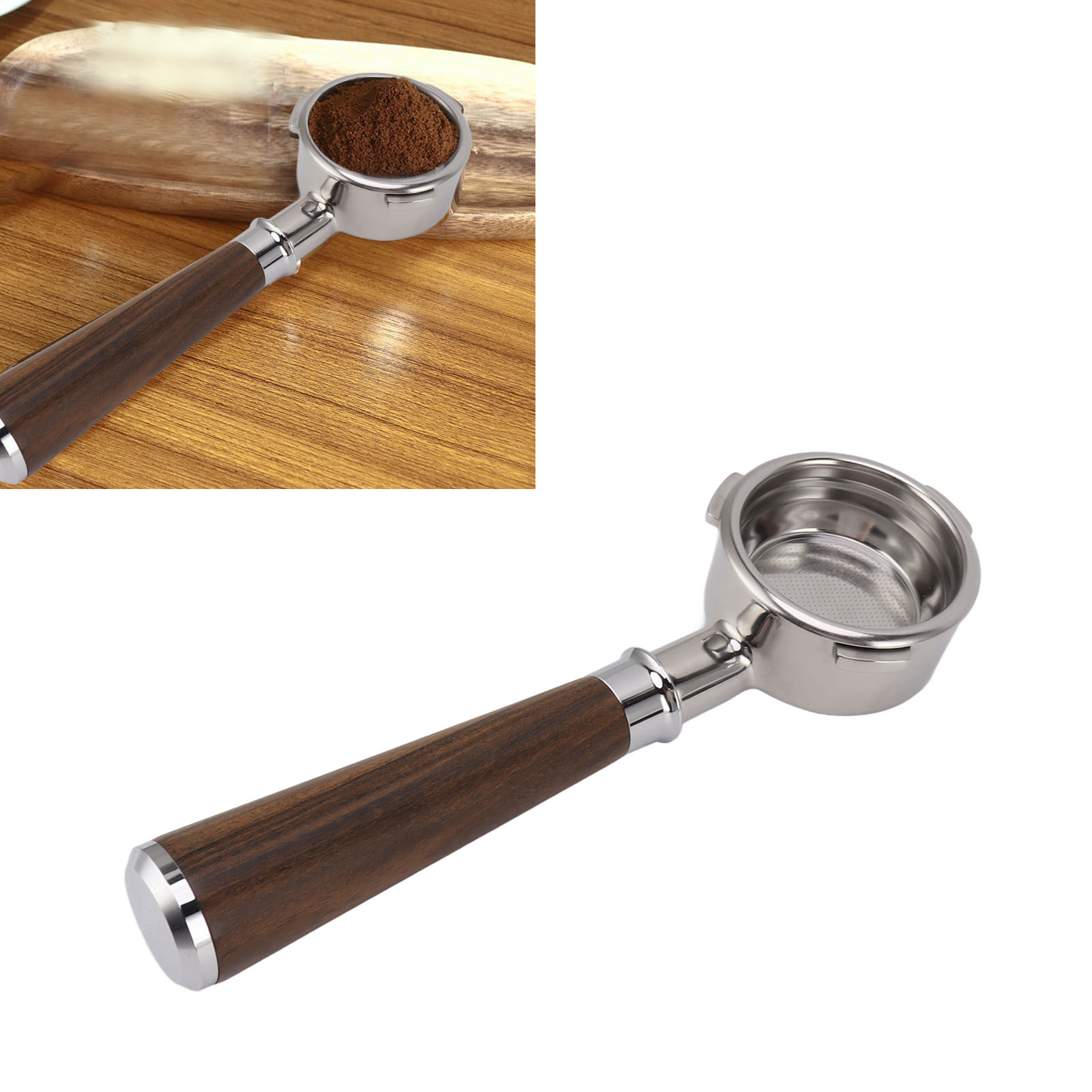 Barsetto 58 Mm Dreipunkt-edelstahlgriff Für Espressomaschine, Typ A, Schwarzes Rosenholz