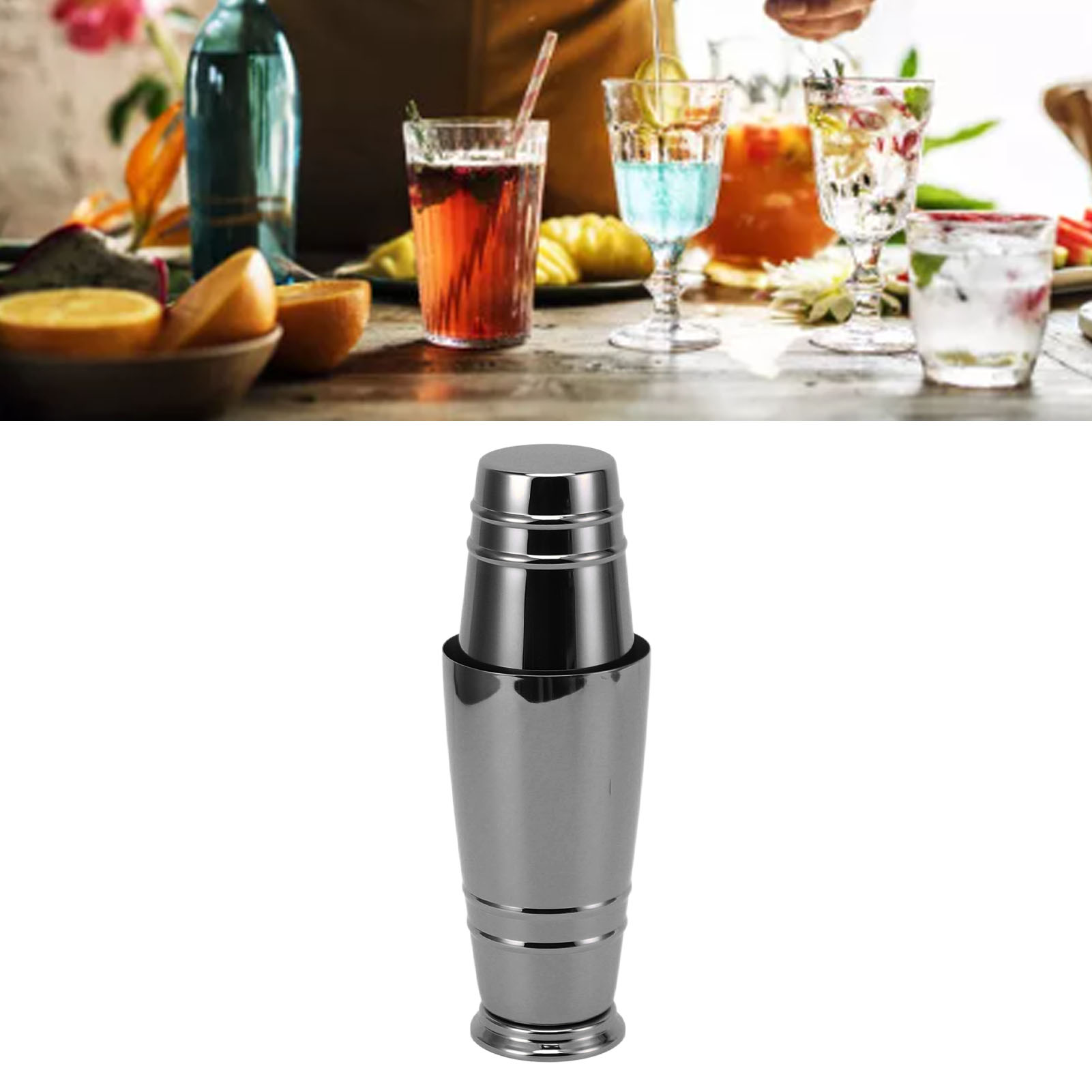 Weingläser Aus Edelstahl 304, Japanischer, Amerikanischer Und Bostoner Stil, Cocktailshaker-set, Baron-shaker, Schwarz Verchromt, Geprägt, Mit Basisgläsern