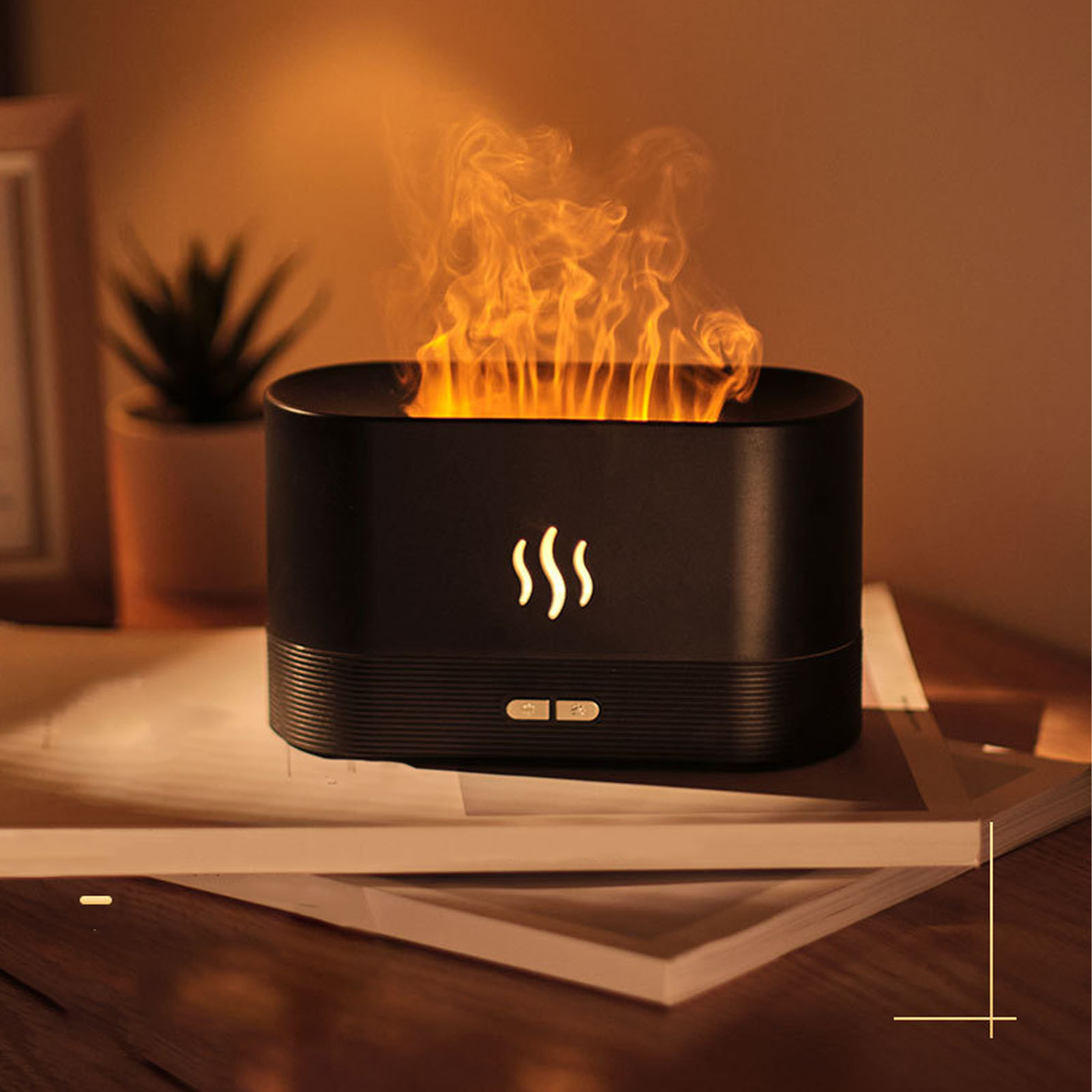 Flammen-aroma-diffusor, Flammen-luftbefeuchter Mit Duftdiffusion, 7-farbiger Flammen-diffusor, Leiser Mini-flammen-luftbefeuchter Für Zuhause, Schlafzimmer, Homeoffice, Yoga Und Mehr.