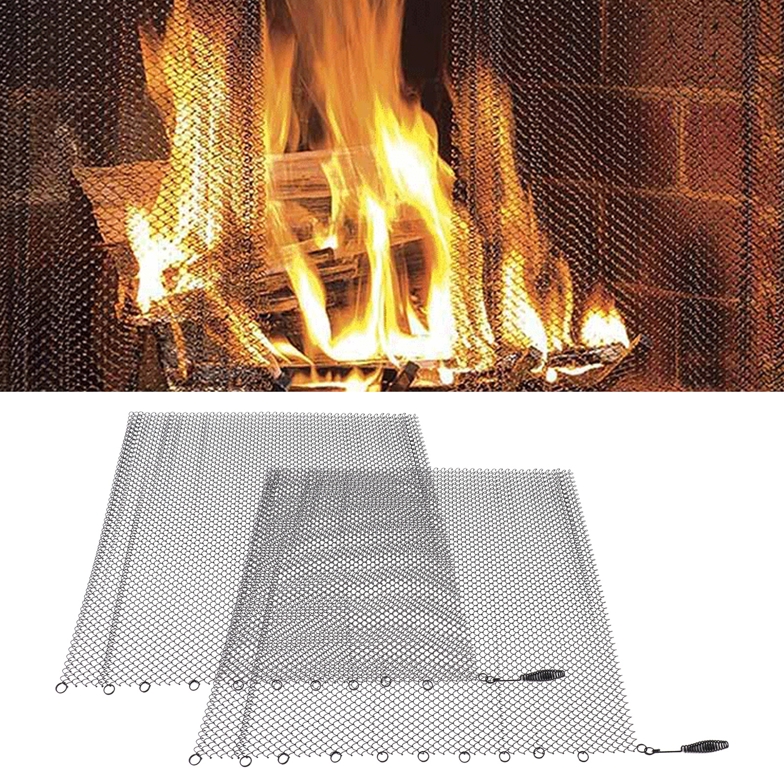 Funkenschutzgitter Verhindern, Dass Funken Ihren Kamin Oder Teppich Beschädigen. Kaminschutzgitter Und -trennwände Sind In Der Größe 24 X 18 Zoll Erhältlich.