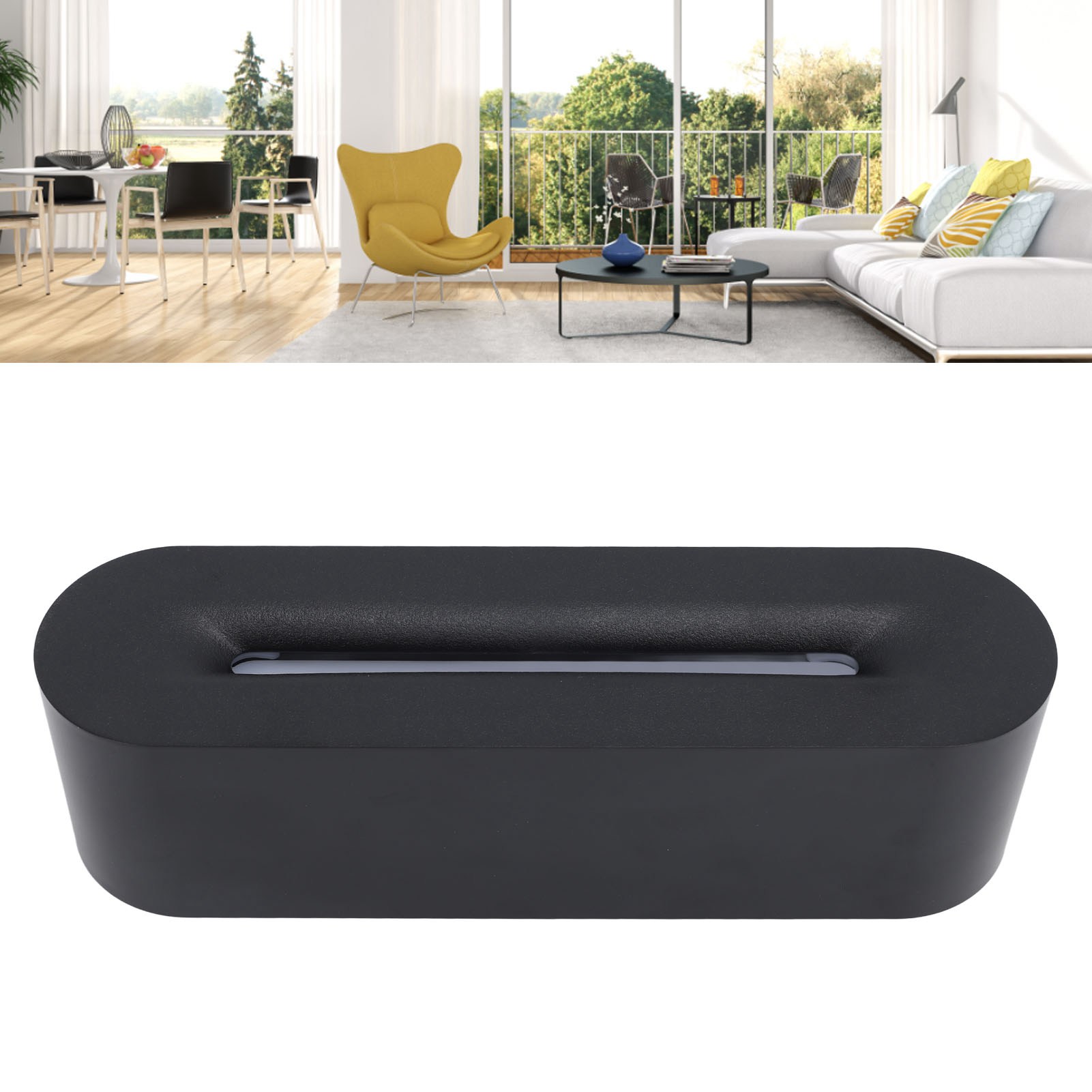 Usb-aroma-diffusor Mit Farbigem Flammeneffekt Für Zuhause Oder Büro – Schwarz Dq709