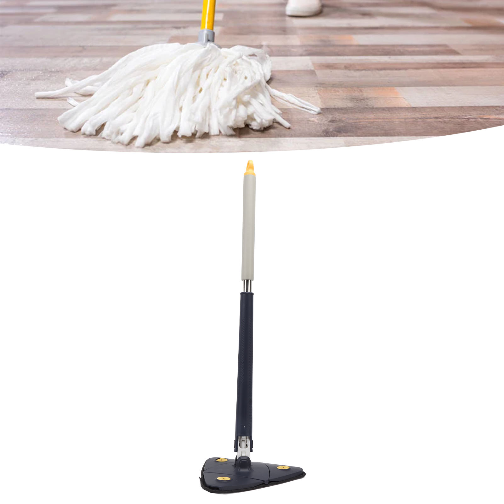 Der Verstellbare Dreieckige Magic Mop Mop 360 Ist Ein Rotierender Wischmopp, Der Für Die Gründliche Reinigung Von Badewannen, Fliesenböden Und Wänden Entwickelt Wurde.