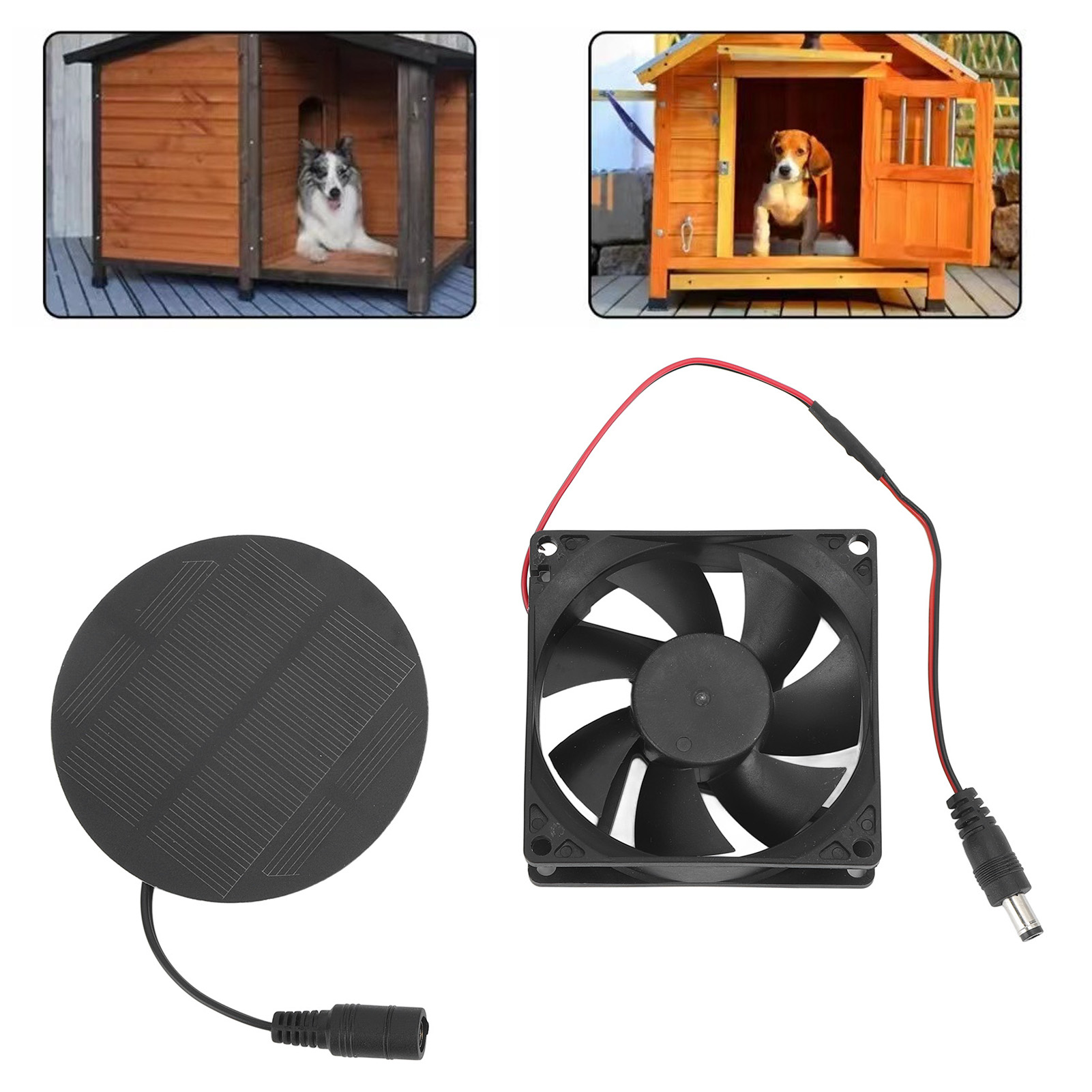 10-w-monokristalliner-silizium-solarpanel-lüfter, 8-cm-gehäuse-abluftventilator, Für Toilette/hundehütte