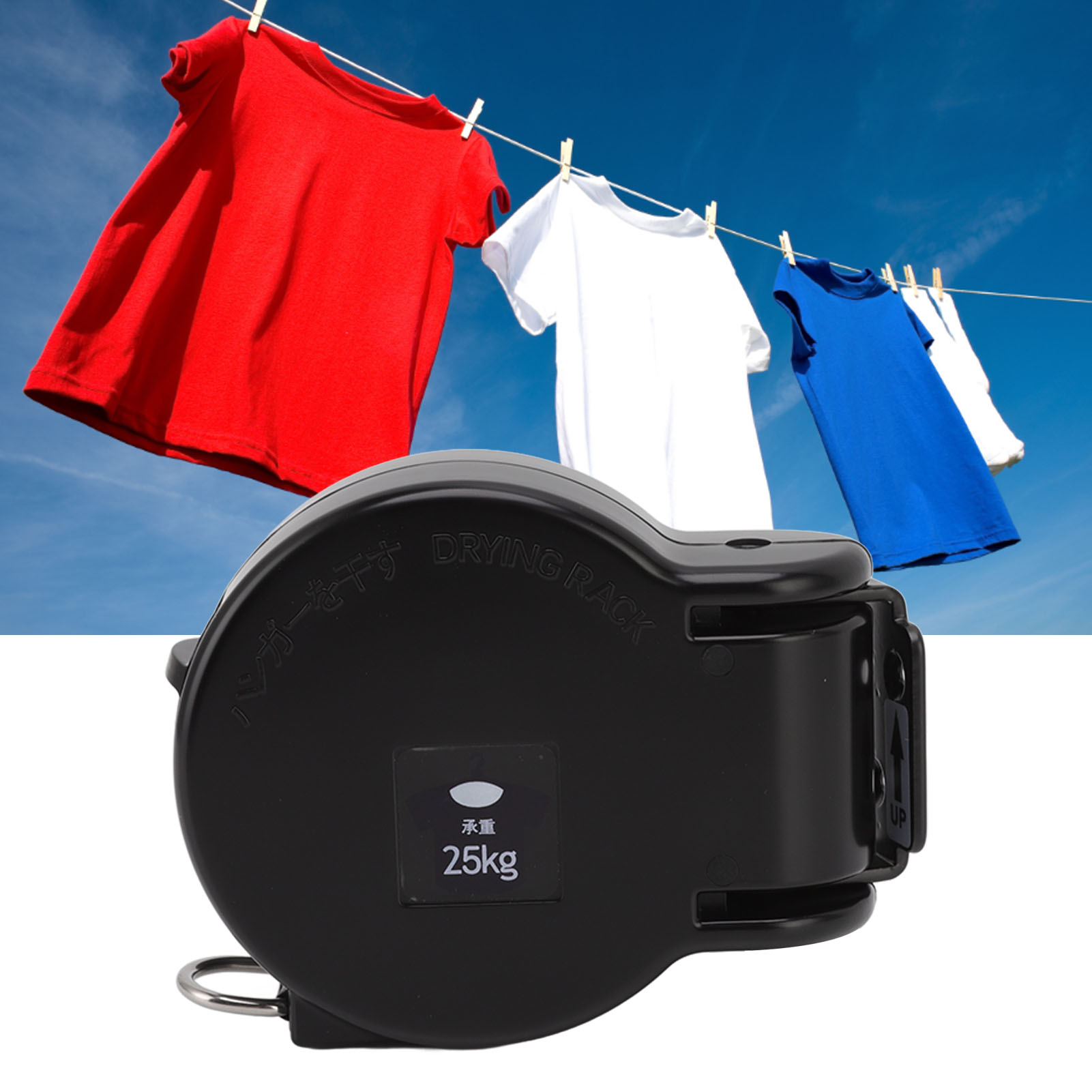 Runde Wäscheleine Aus 4,2 Meter Dickem Abs-leder Mit Unsichtbarer Positionierungsschlaufe Und Wandhalterung Für Zuhause, Innenräume Oder Mietobjekte.