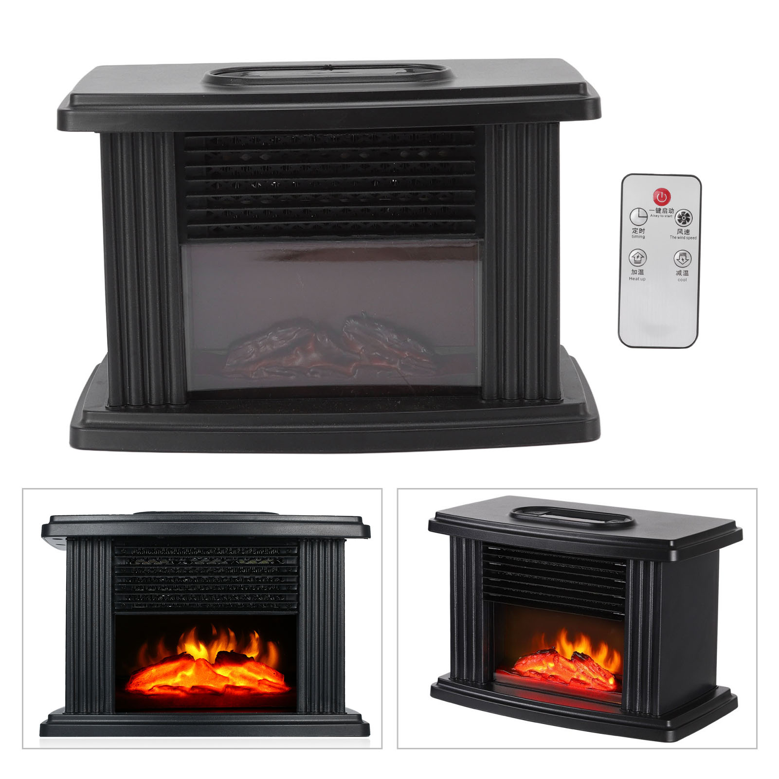 Tischkamin-heizgerät, Mini-heizgerät, Flammenheizgerät Für Wohn- Und Schlafzimmer, Kleiner Tischofen, Heißluftventilator, Europäischer Standard 220 V