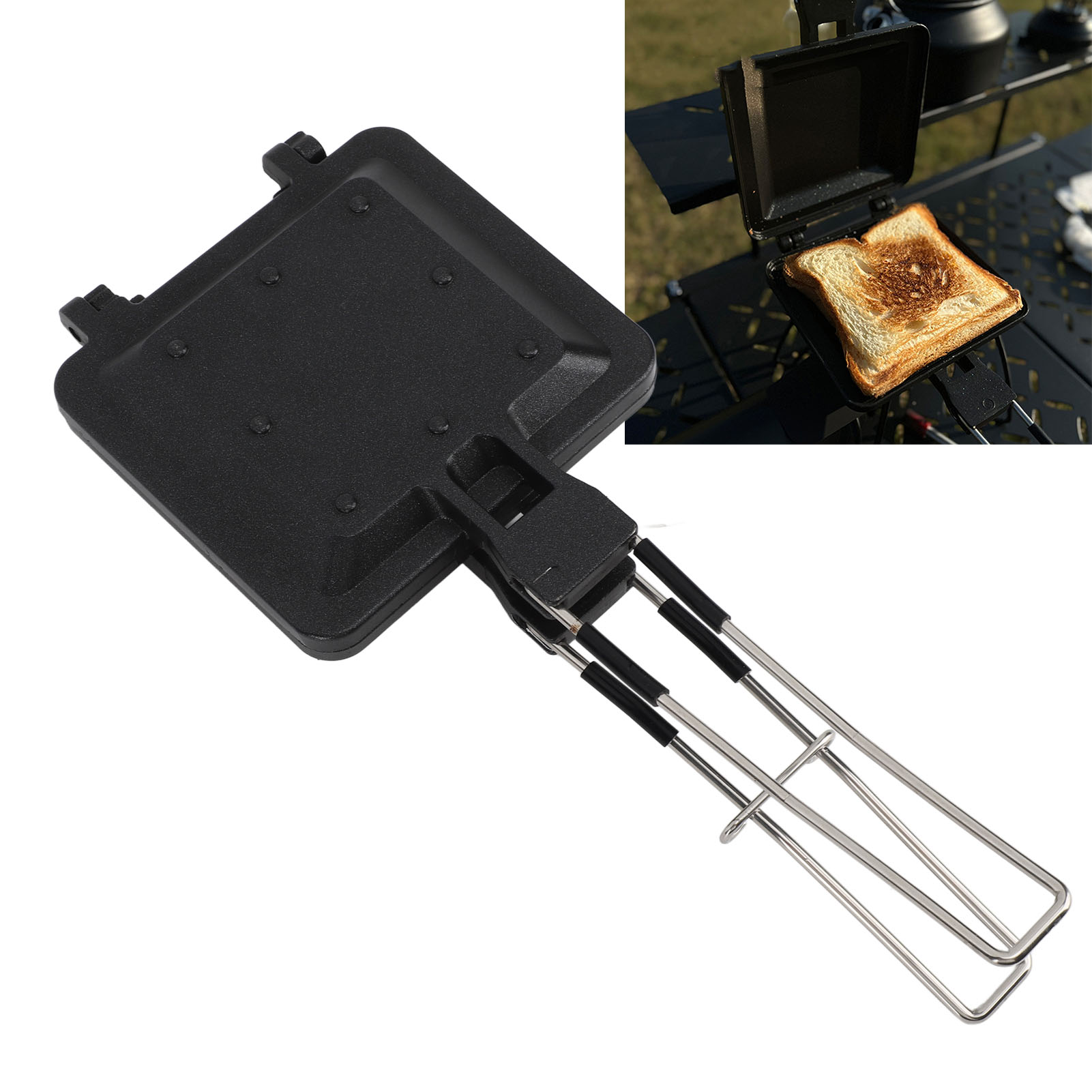 Faltbare Und Tragbare Sandwichform Für Camping, Doppelseitige Brotform Für Japanisches Toastbrot, Antihaftbeschichtete Sandwichform