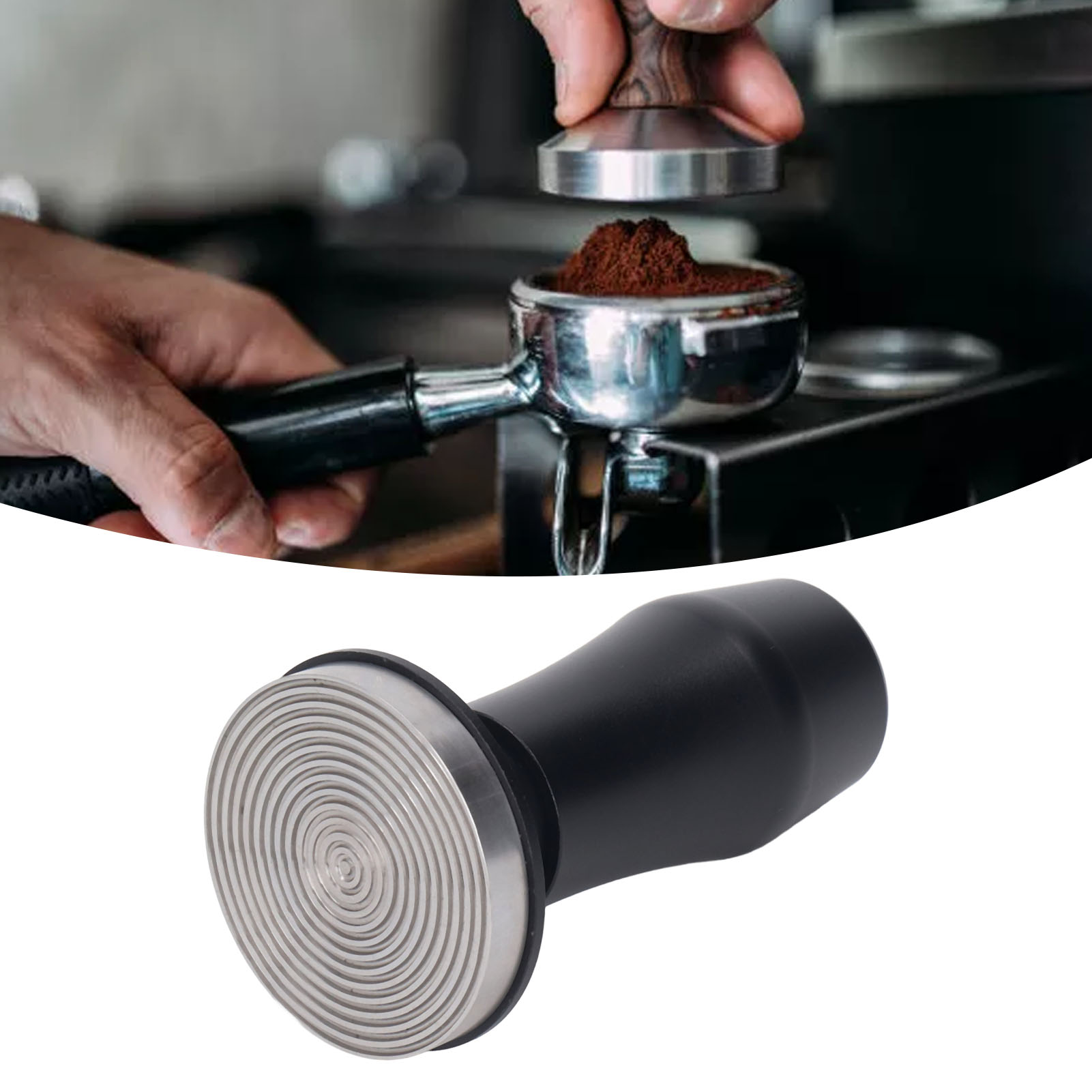 Espresso-tamperhammer Mit Konstanter Kraft, 53-mm-gewindefuß + Ständer
