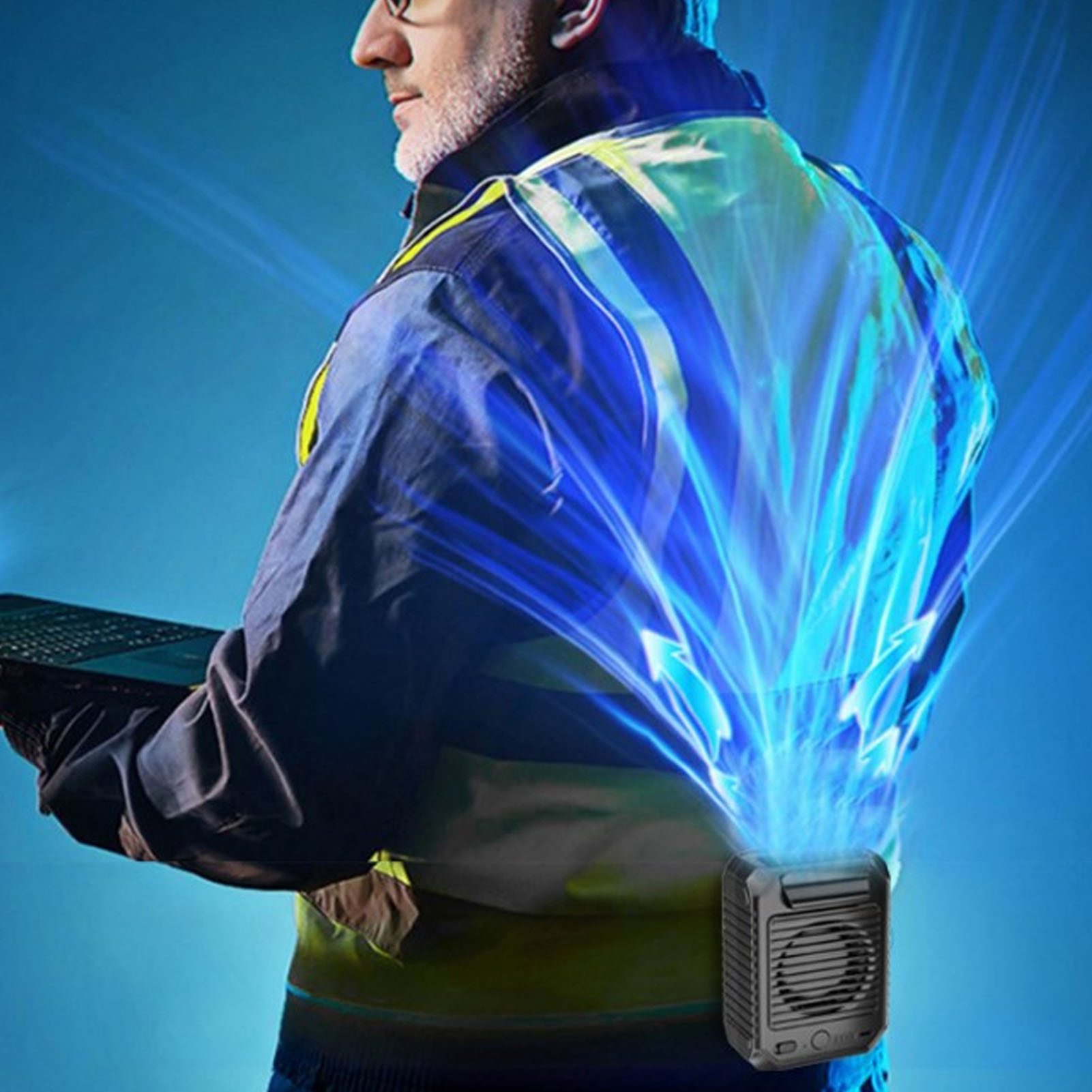 Tragbarer 10.000-mah-ventilator Für Den Außenbereich, Geeignet Für Baustellen, Klimaanlagen Und Als Powerbank.