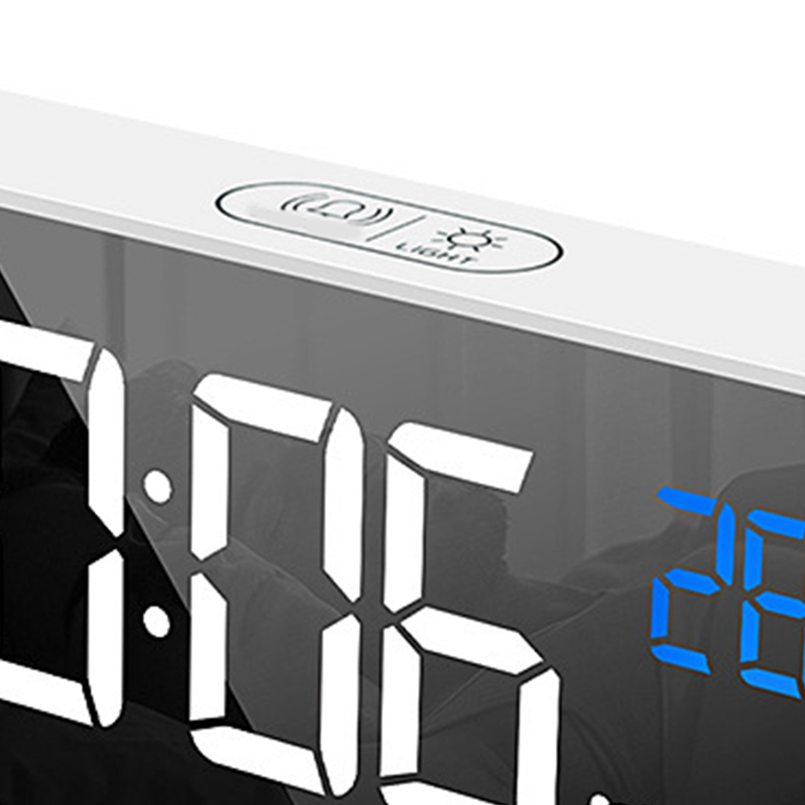 Kreativer, Multifunktionaler Elektronischer Wecker, Eleganter Wecker, Geräuschloser Led-spiegelwecker, Nachttischwecker, Weiß
