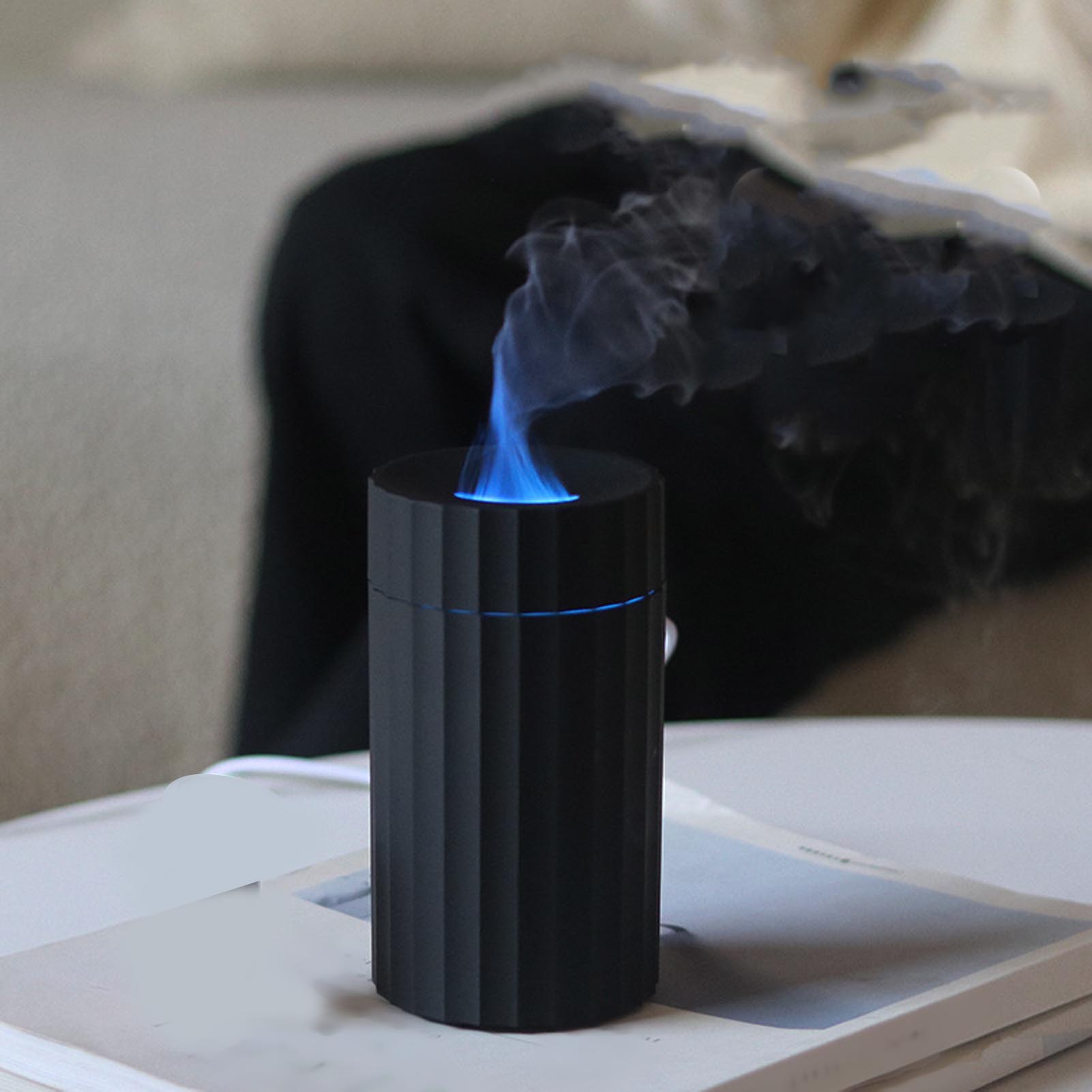 Aromadiffusor Mit Flammensimulation, Auto-duftdiffusor, Tisch-luftbefeuchter, Rgb-flammen-luftbefeuchter