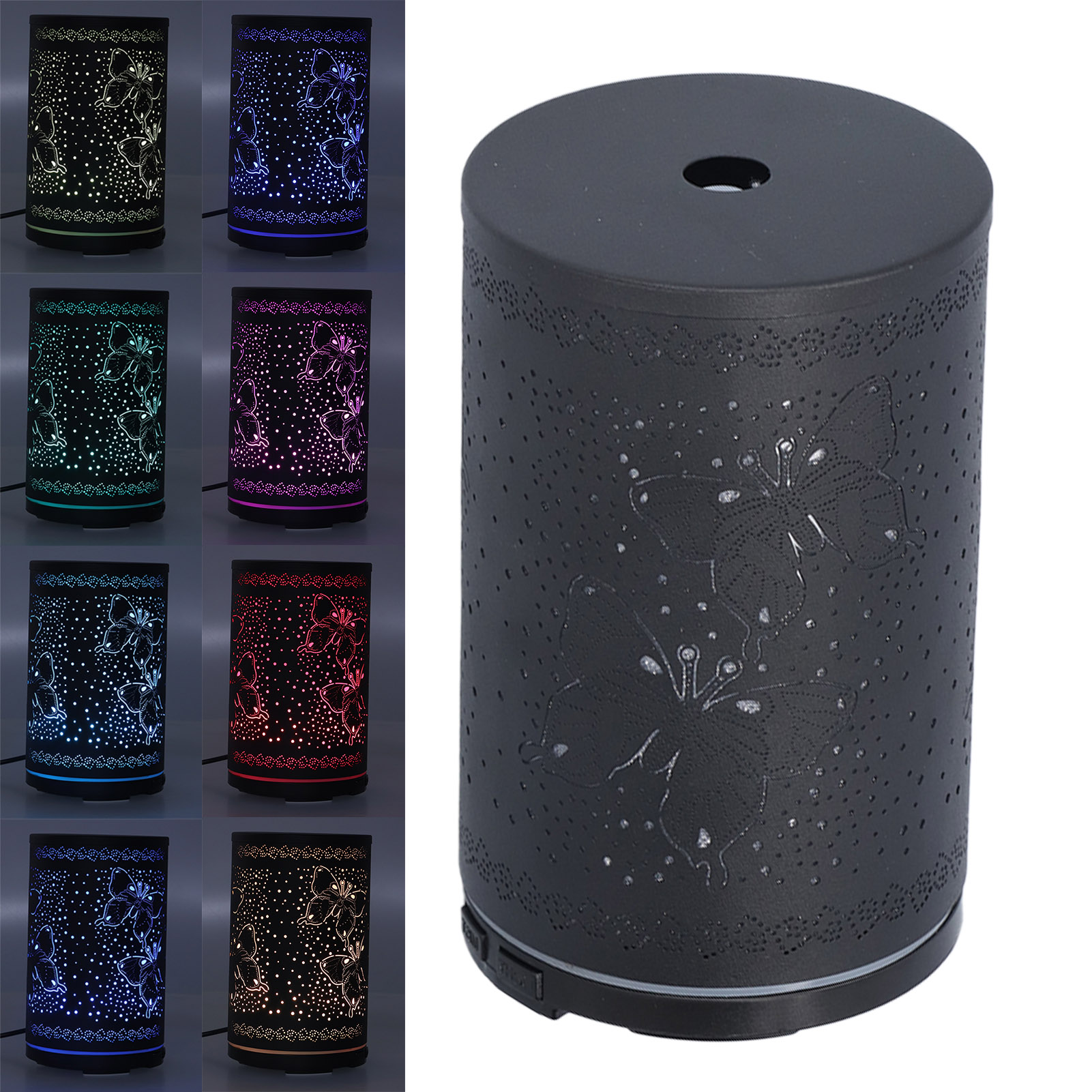 Säulenförmiger Ätherischer Öldiffusor Im Schmetterlingsdesign, 100 Ml, Für Inneneinrichtung Und Aromatherapie. Vollautomatischer, Schwarzer Ätherischer Öldiffusor.